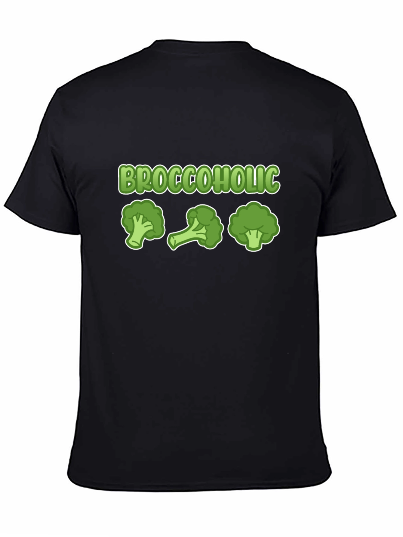 Black Broccoholic Funny Broccoli Lover T-Shirt view 4