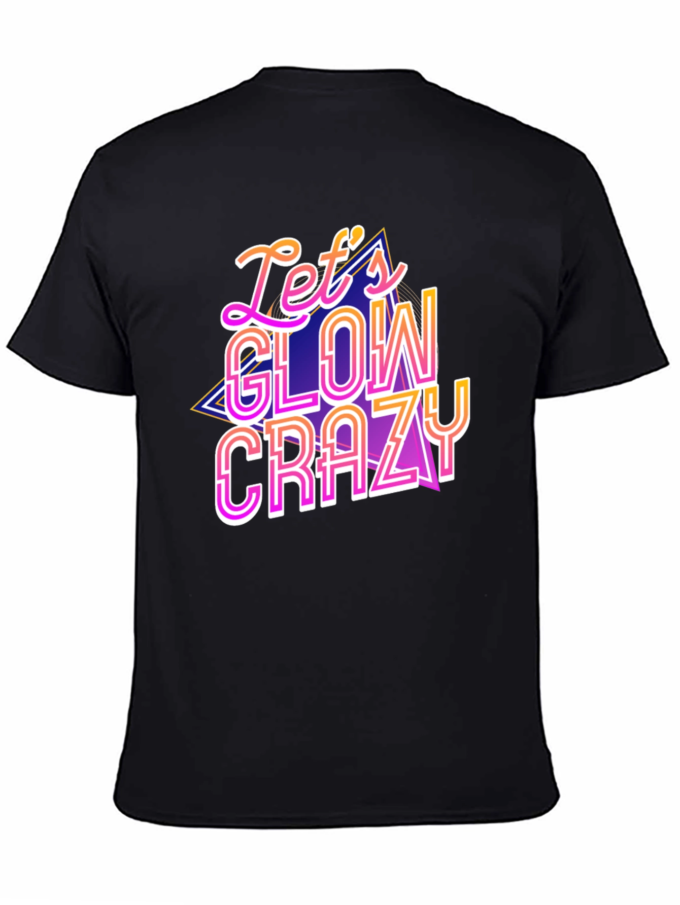 Black Let's Glow Crazy Graphic Tee - Party Shirt view 4