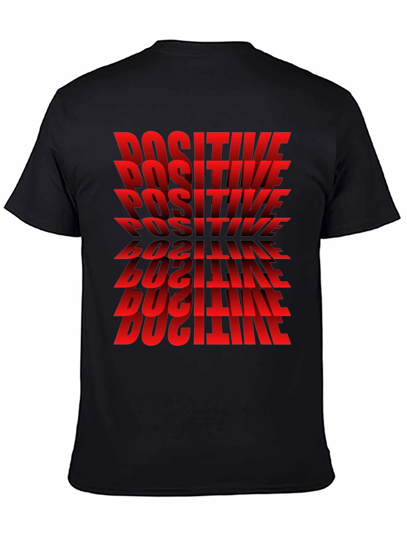Black Positive Graphic T-Shirt - Bold Red Text Design view 4