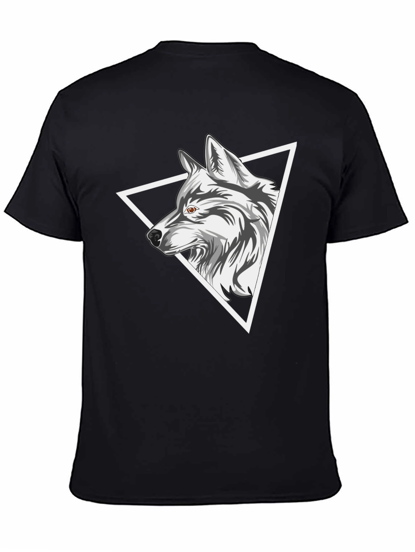 Black Wolf Triangle Graphic Tee - Black view 4