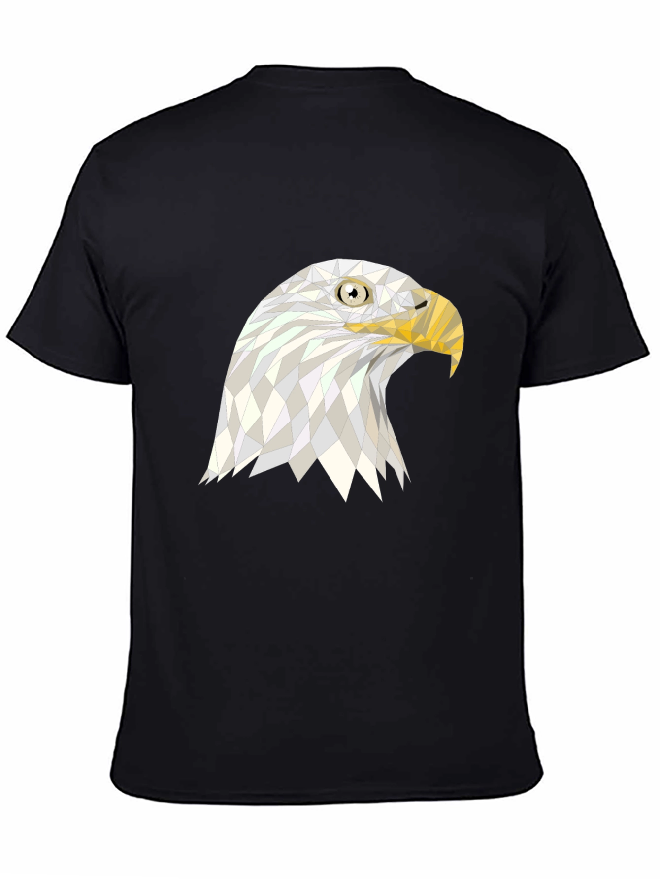 Black Geometric Eagle Graphic Black T-Shirt view 4