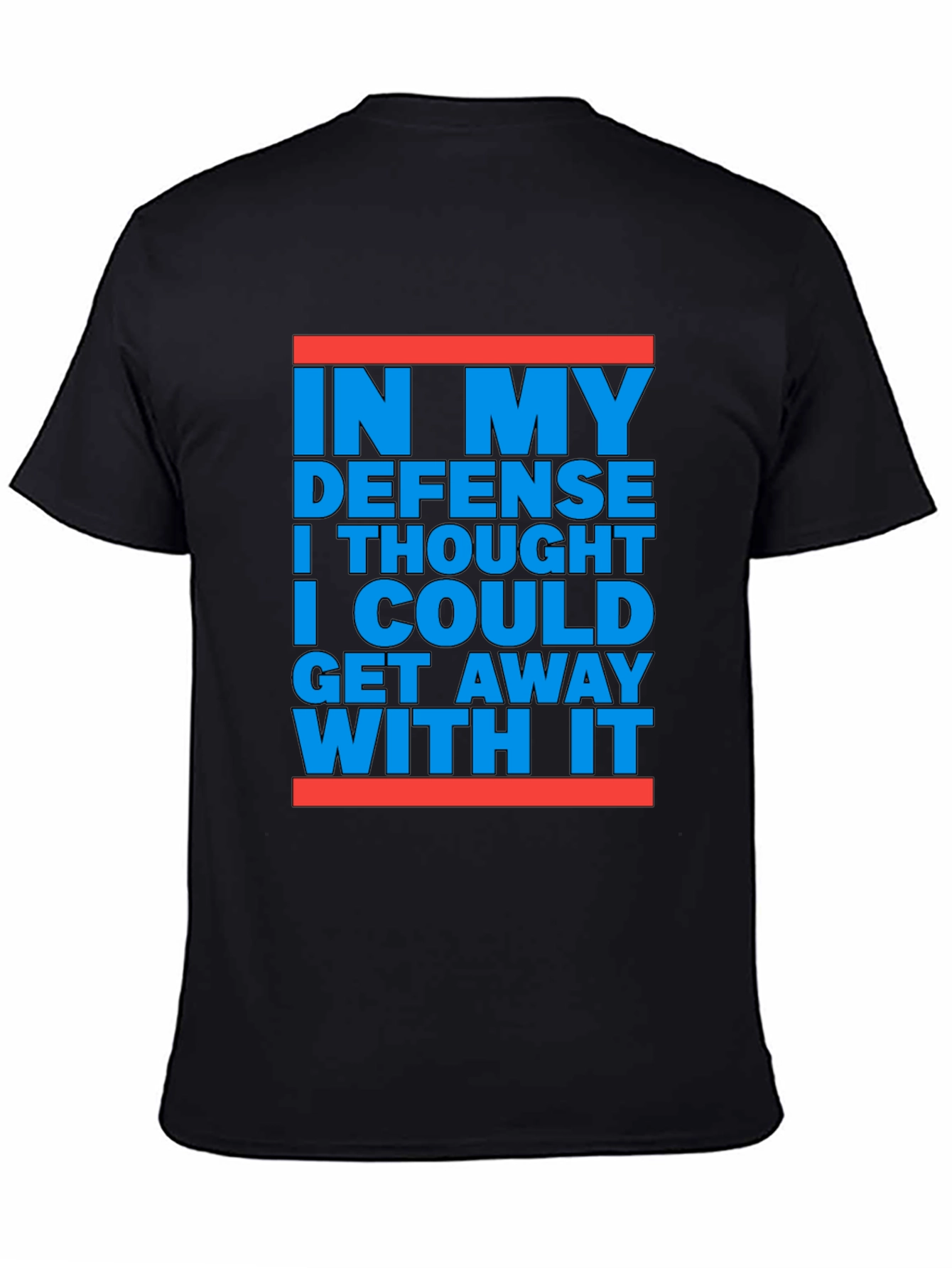 Black In My Defense Funny Graphic Tee view 4