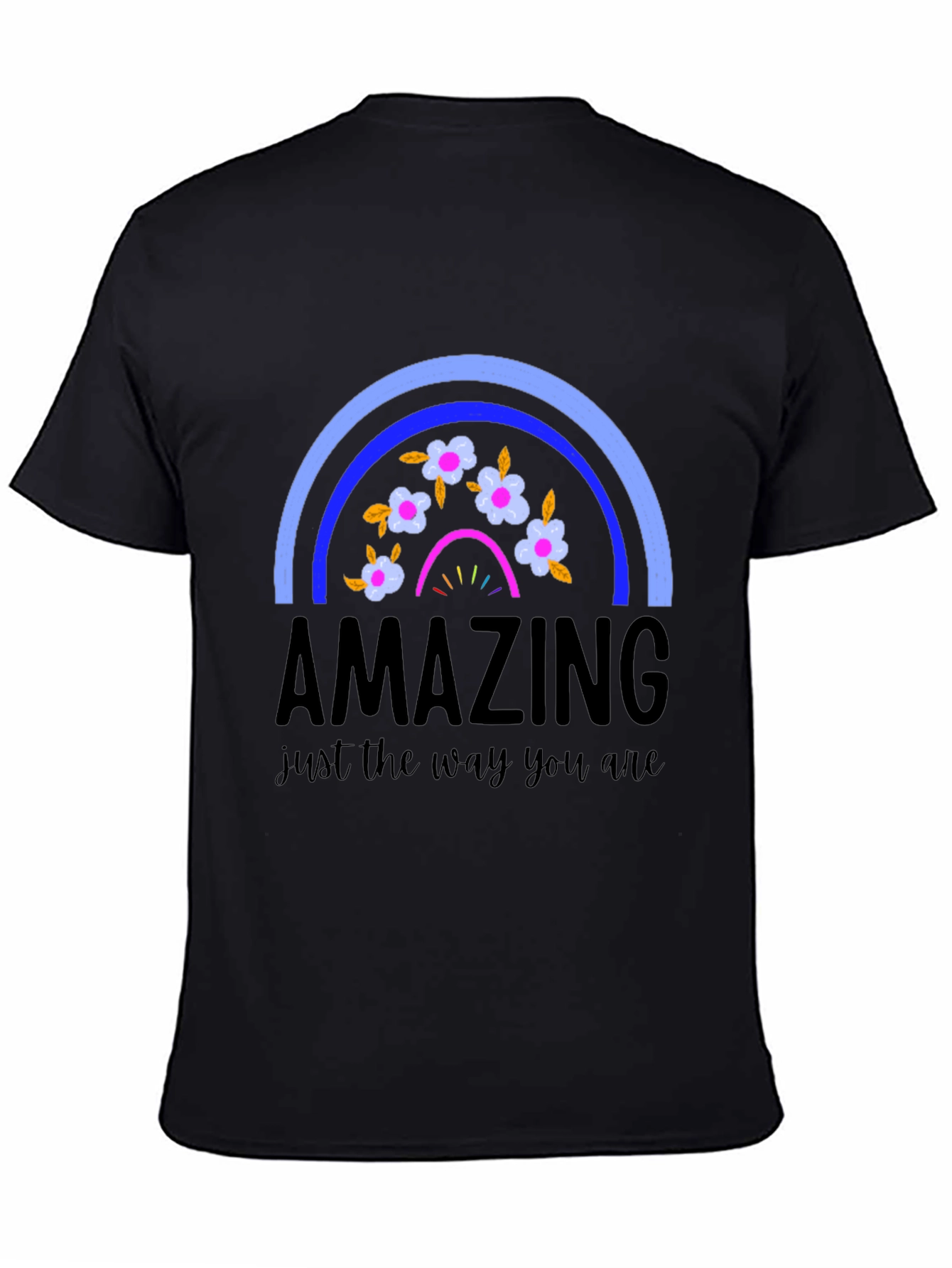 Black Amazing Rainbow Graphic T-Shirt view 4