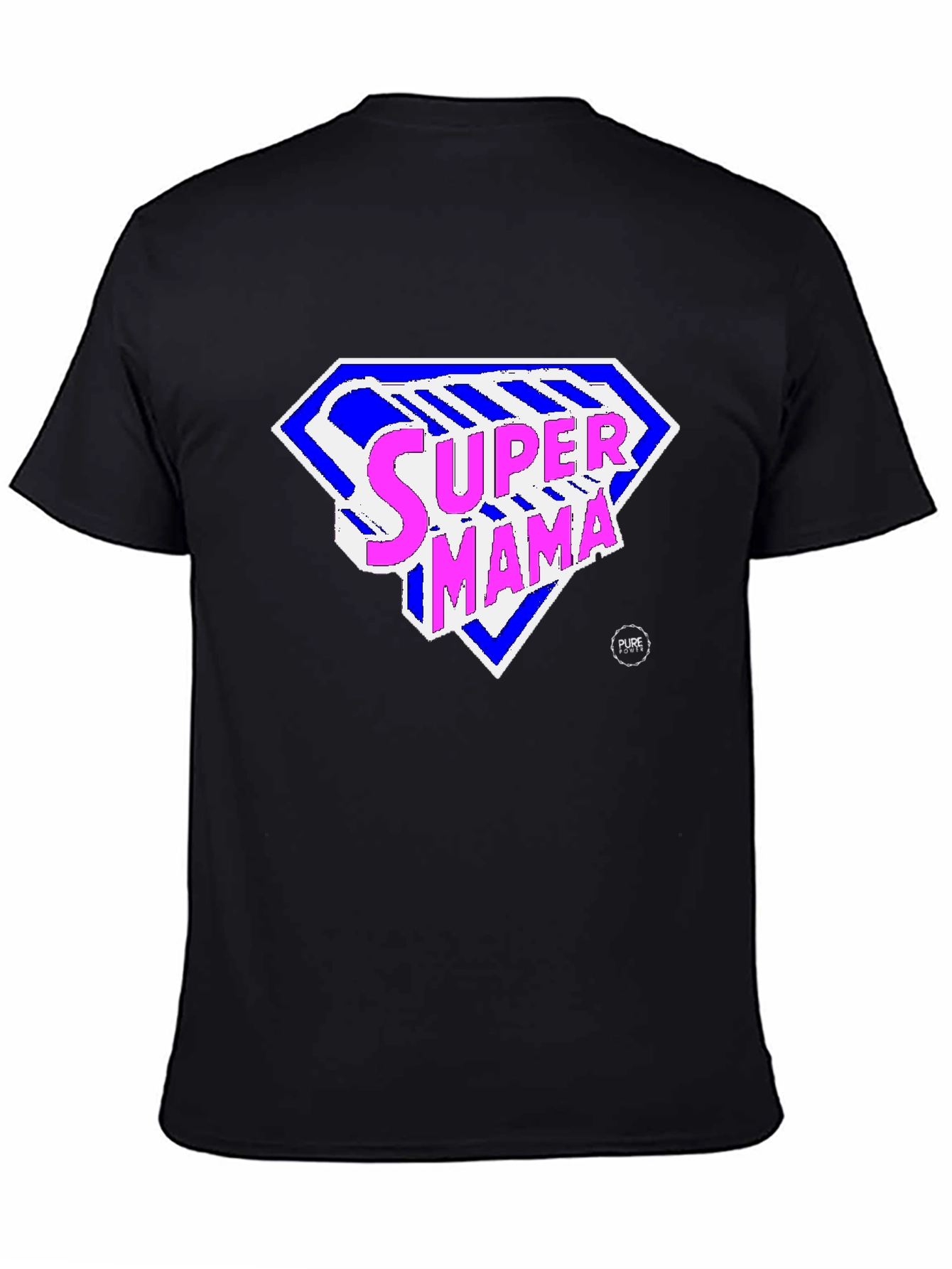 Black Super Mama Graphic Tee - Black T-Shirt for Moms view 4