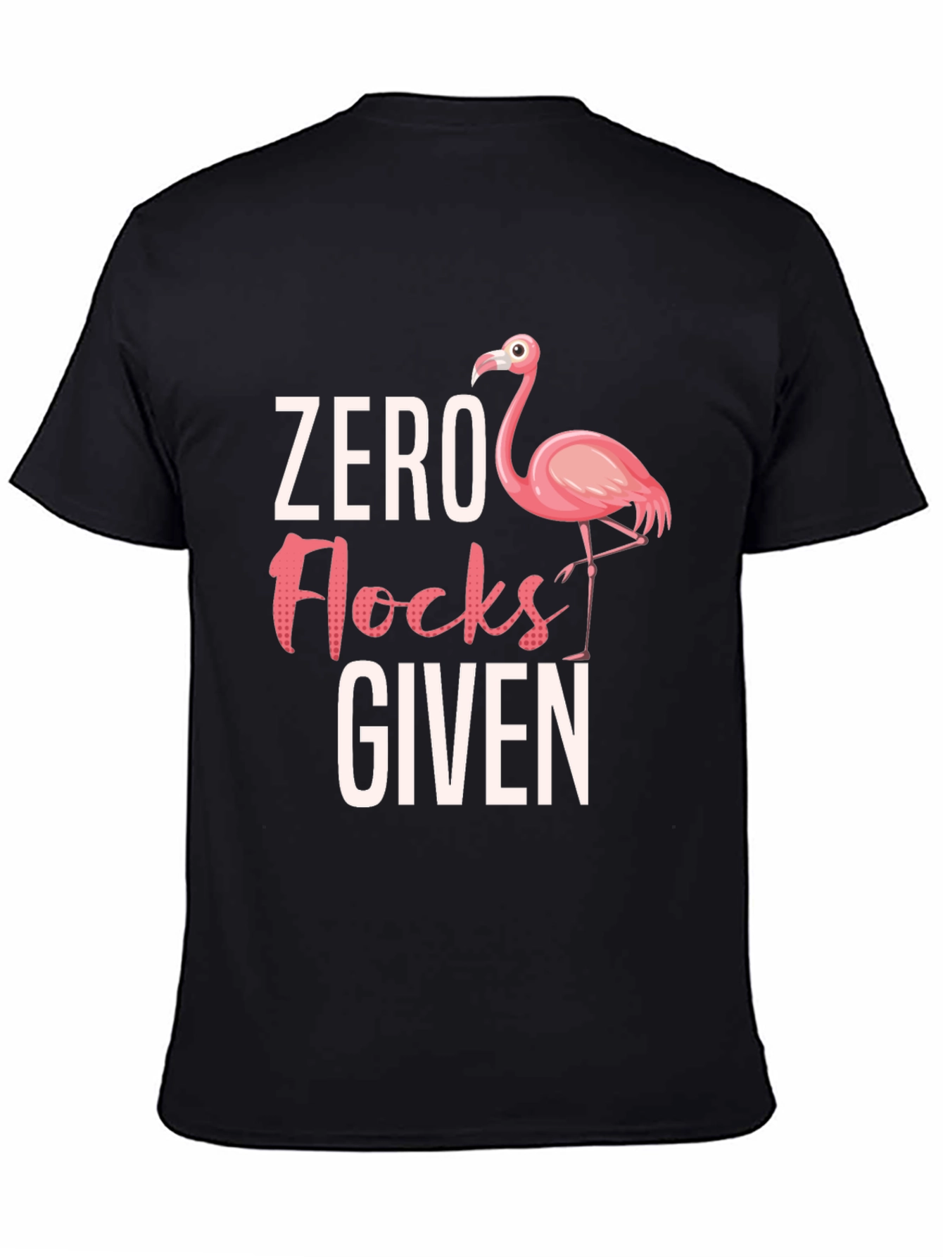 Black Zero Flocks Given Flamingo Graphic Tee view 4