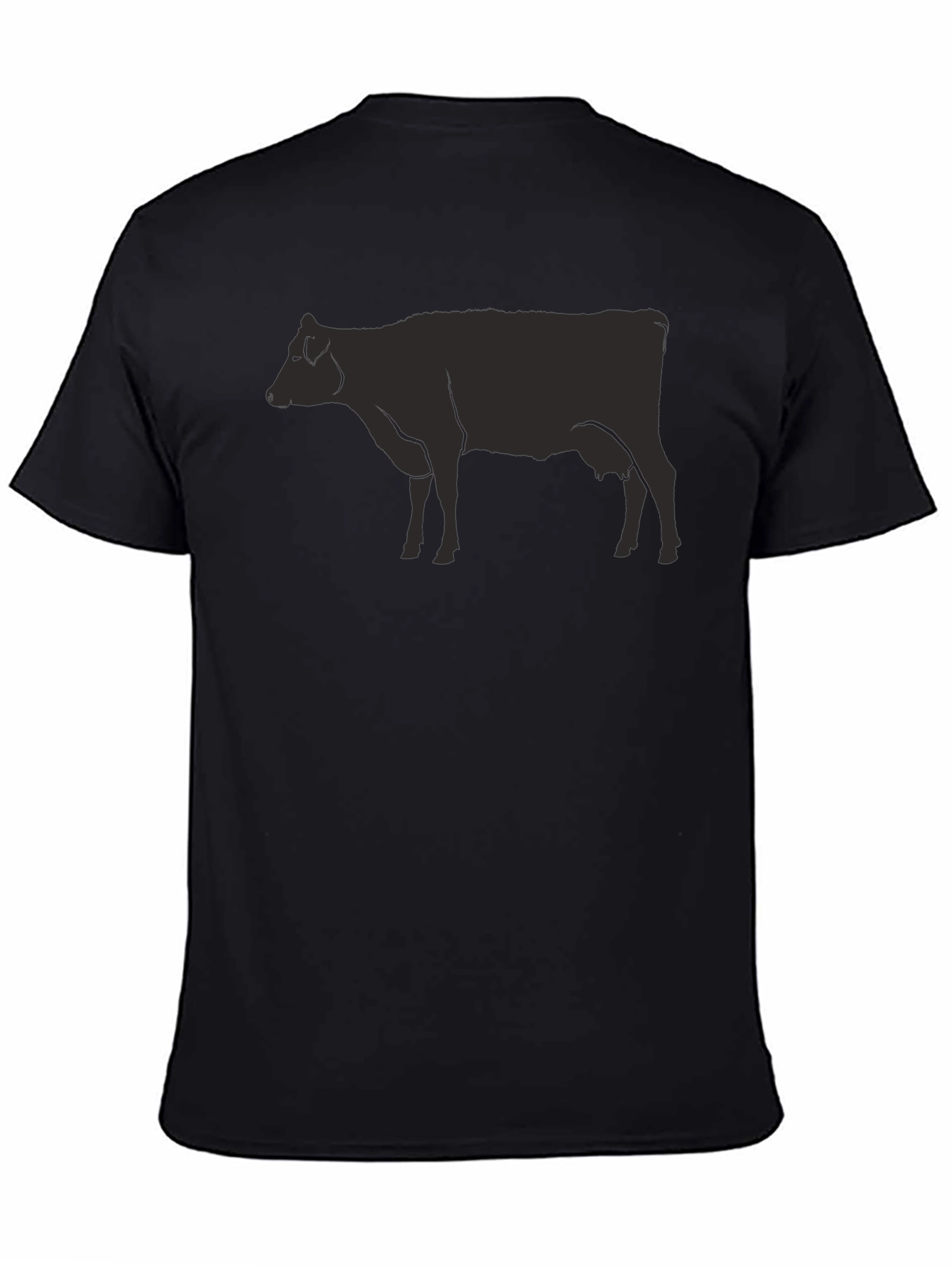 Black Black Cow Graphic Tee - Unisex Casual Top view 4