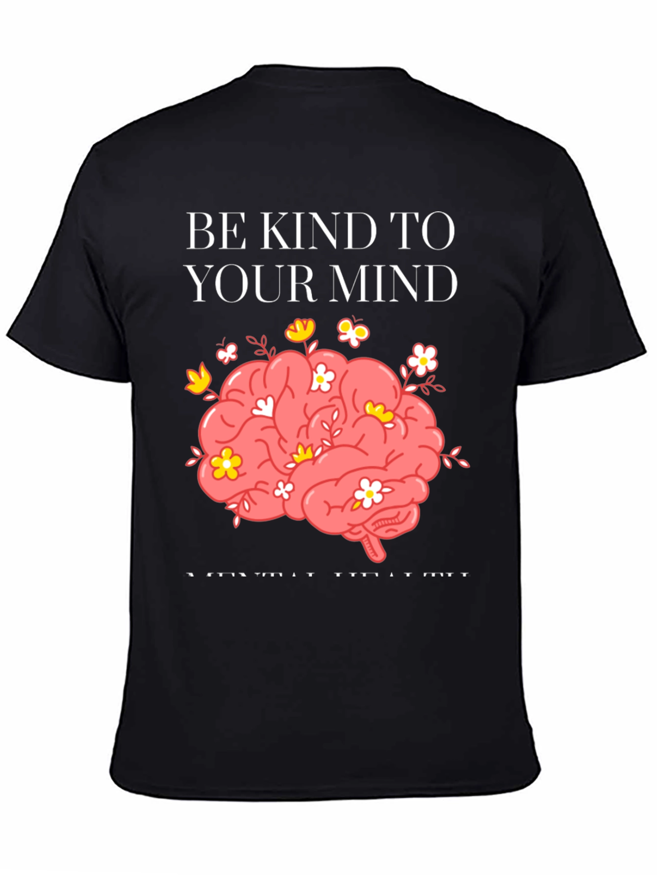 Black Be Kind To Your Mind Graphic Tee view 4