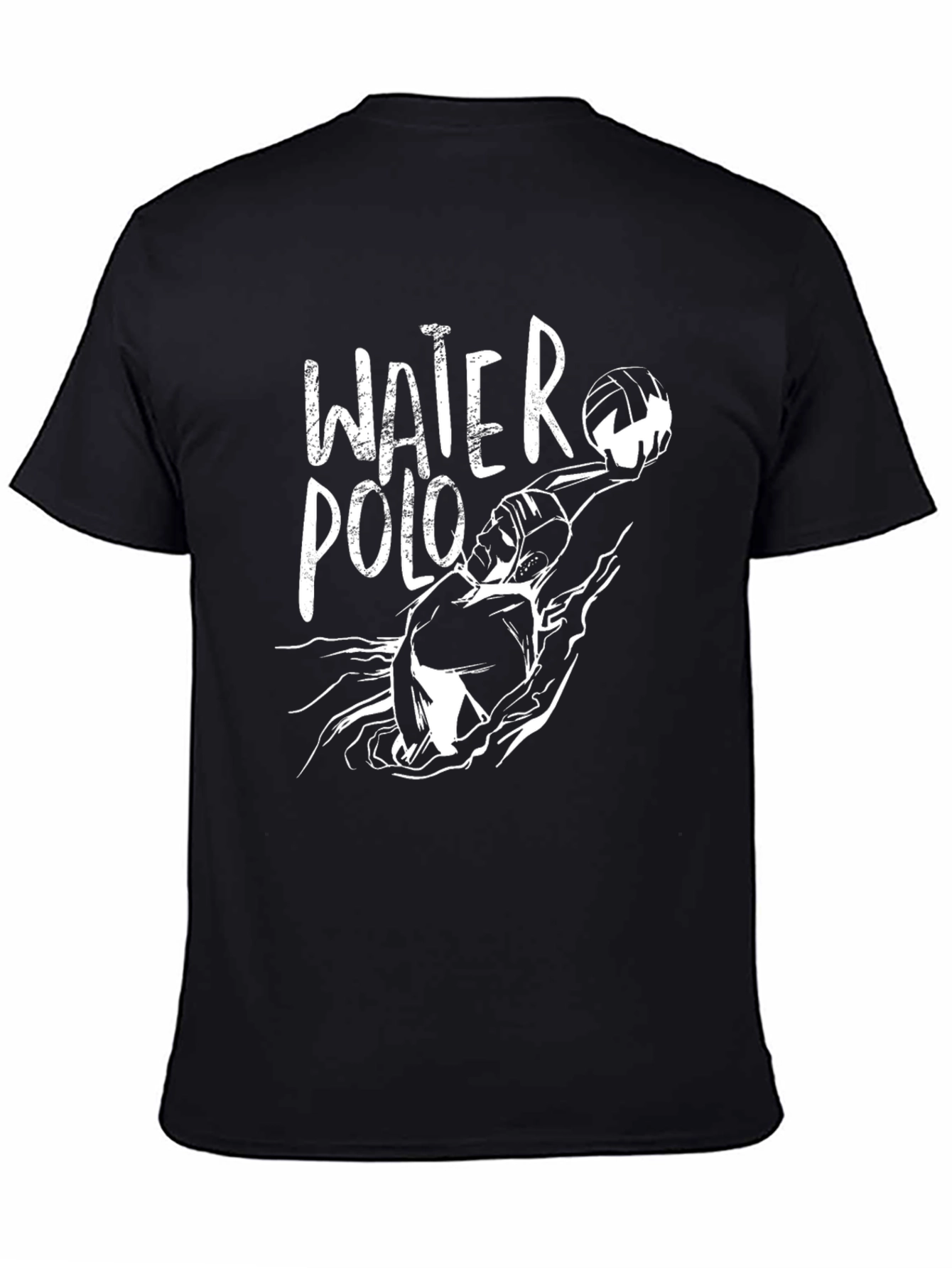 Black Water Polo Graphic Tee - Black Cotton Shirt view 4