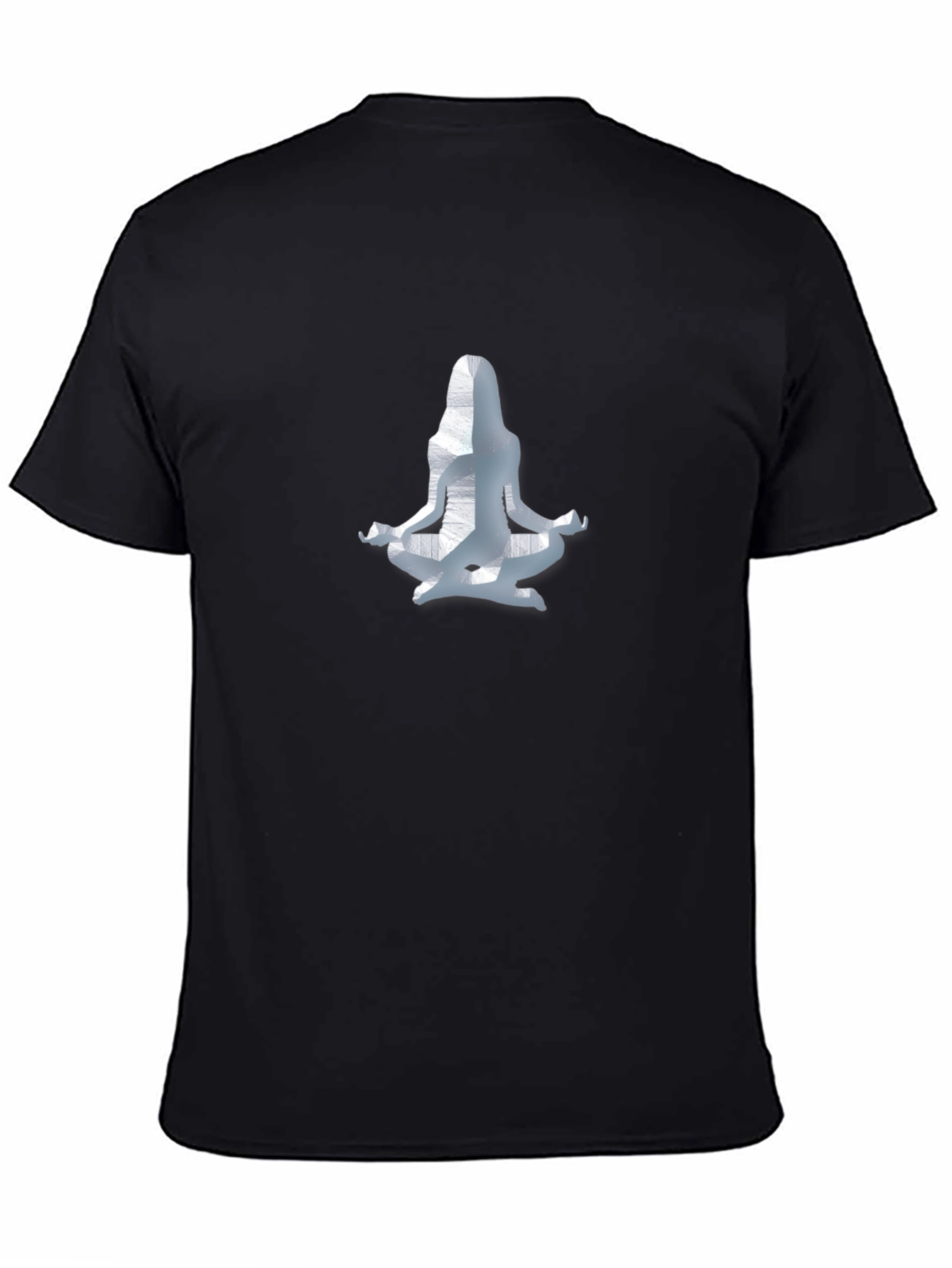 Black Yoga Meditation Graphic Tee - Black view 4
