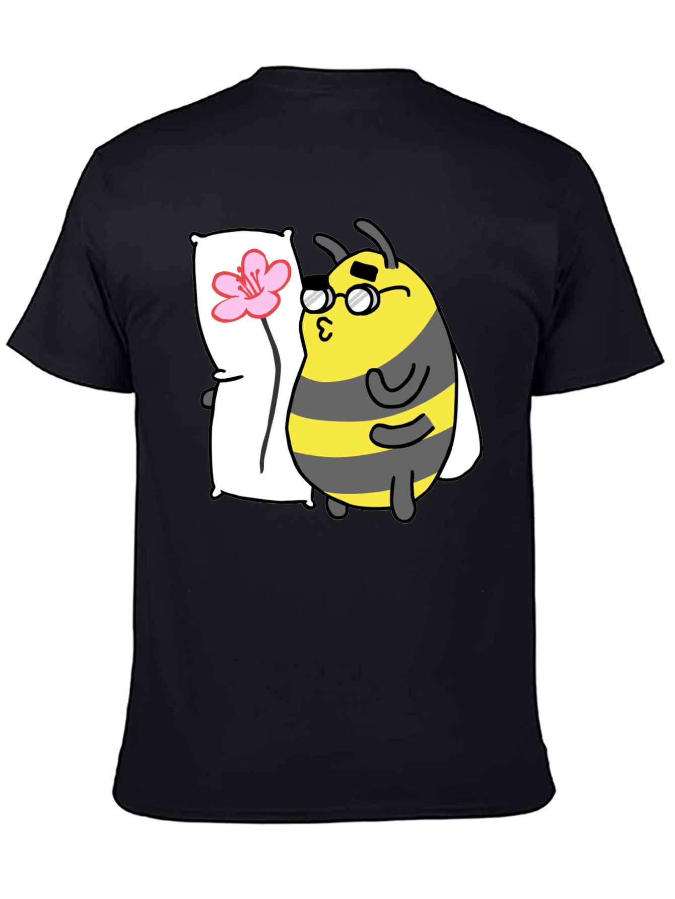 Black Bee with Pillow T-Shirt view 4