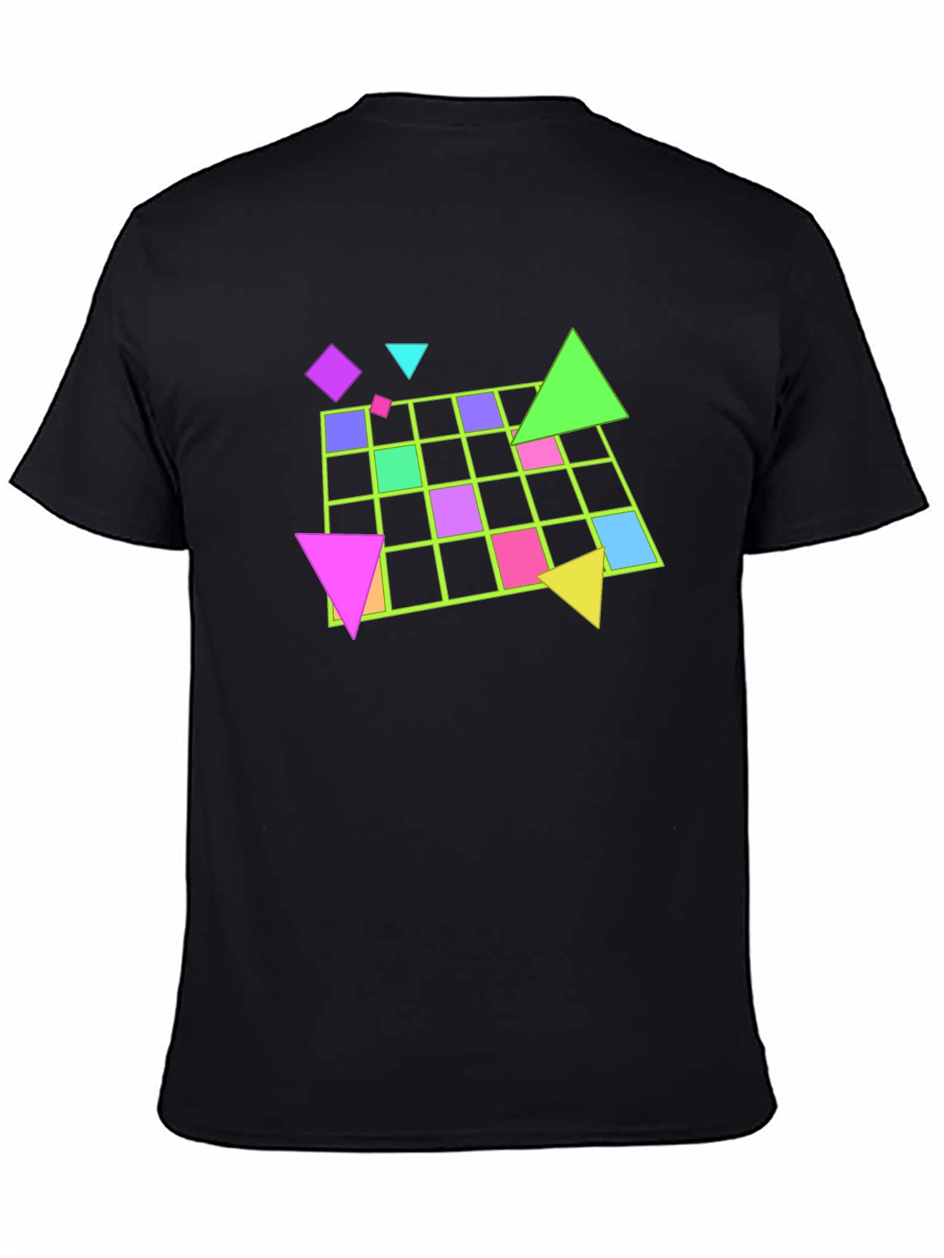Black Geometric 80s Retro T-Shirt - Black view 4