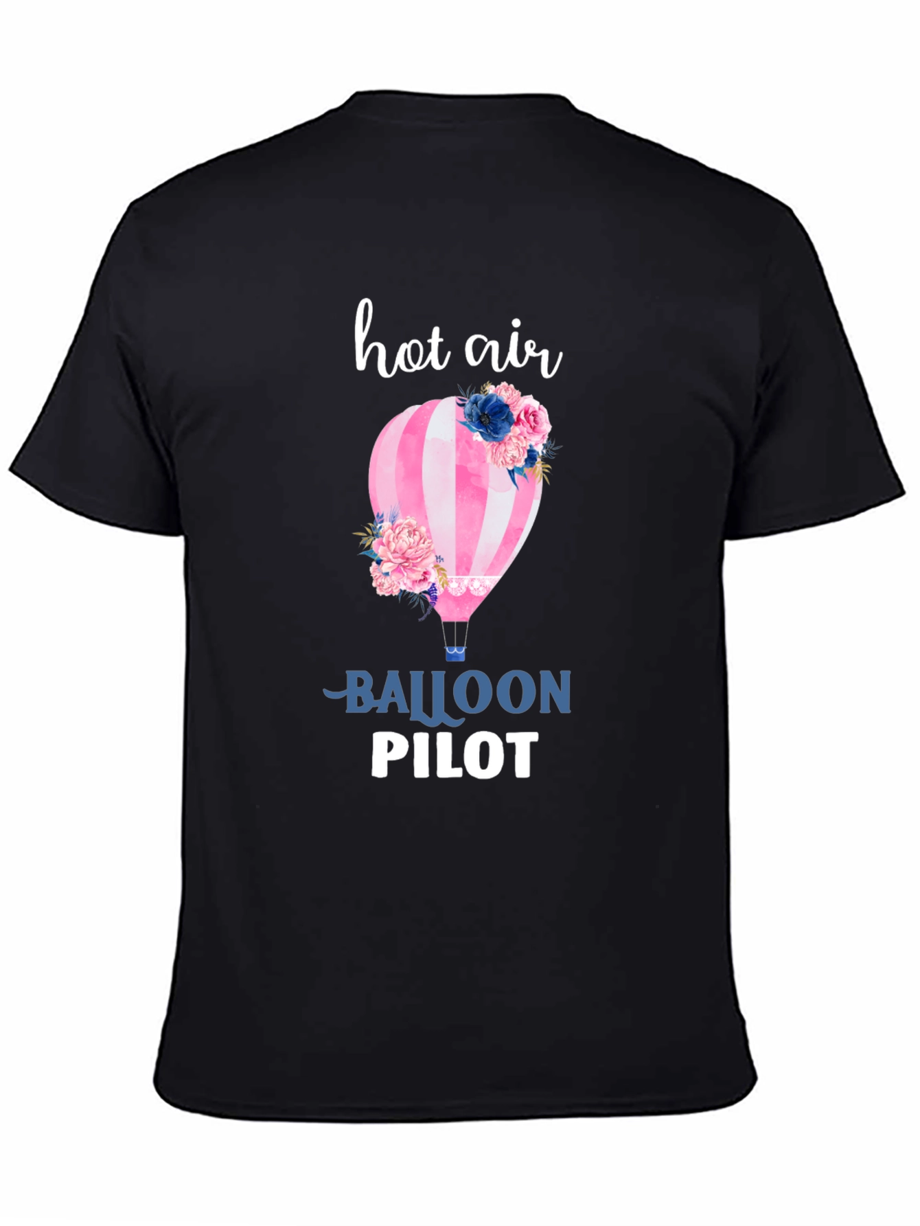 Black Hot Air Balloon Pilot Graphic Tee - Stylish Comfort view 4