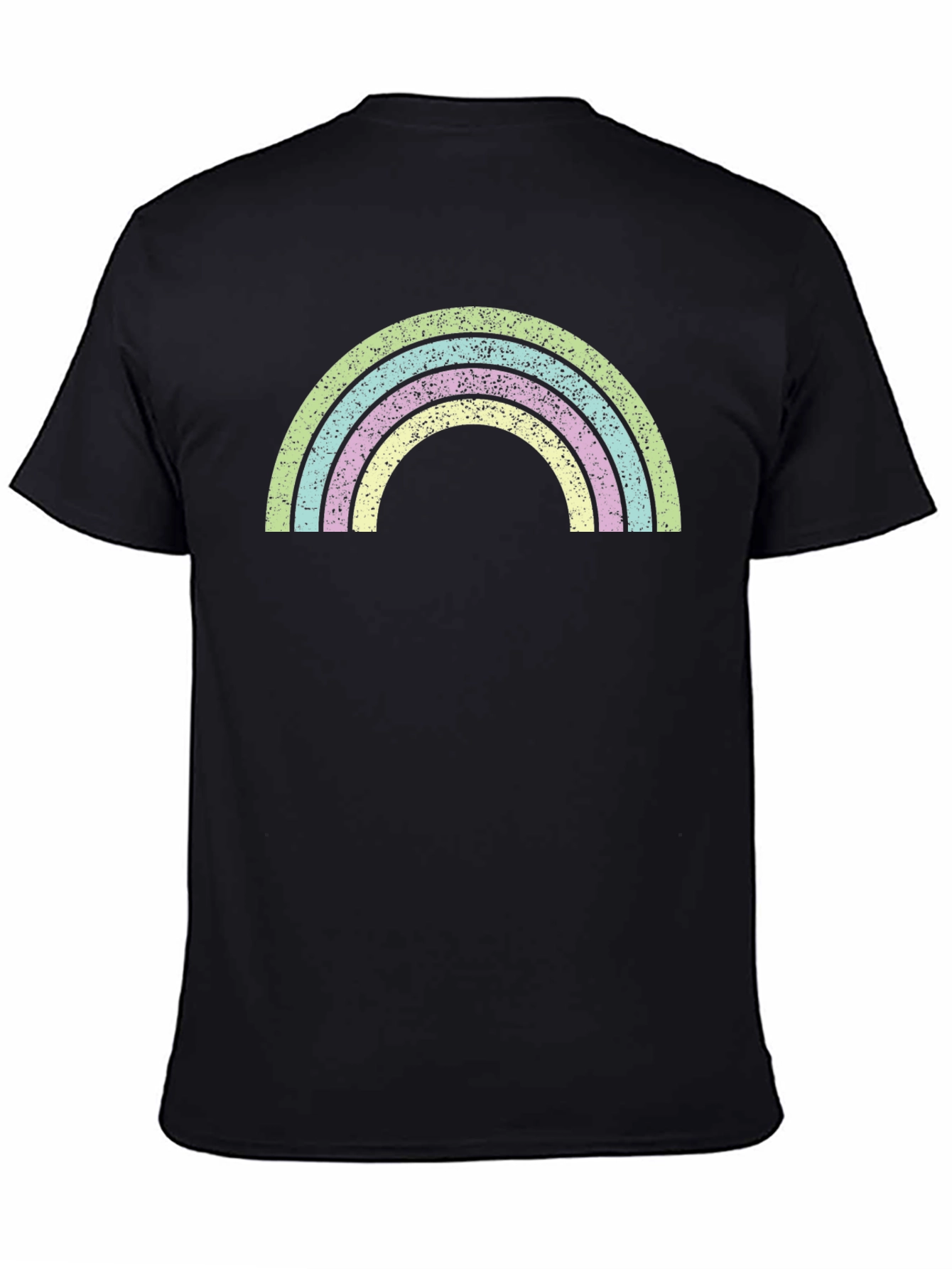Black Retro Rainbow Graphic T-Shirt - Soft Cotton Blend view 4