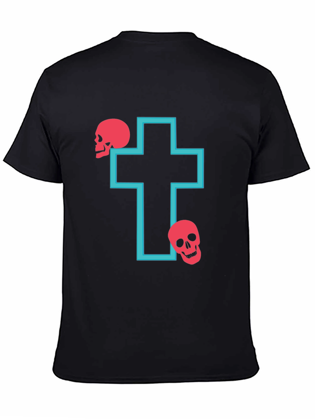 Black Skull Cross Graphic T-Shirt view 4