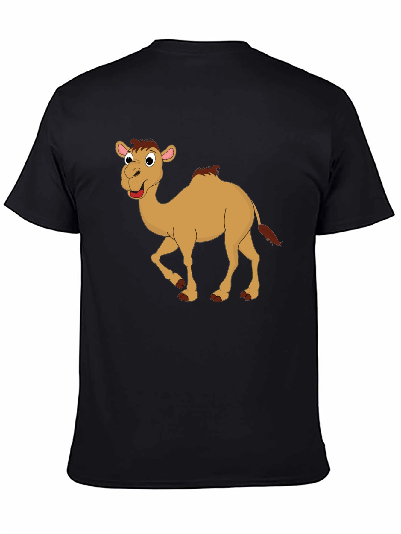 Black Camel Cartoon Black T-Shirt view 4