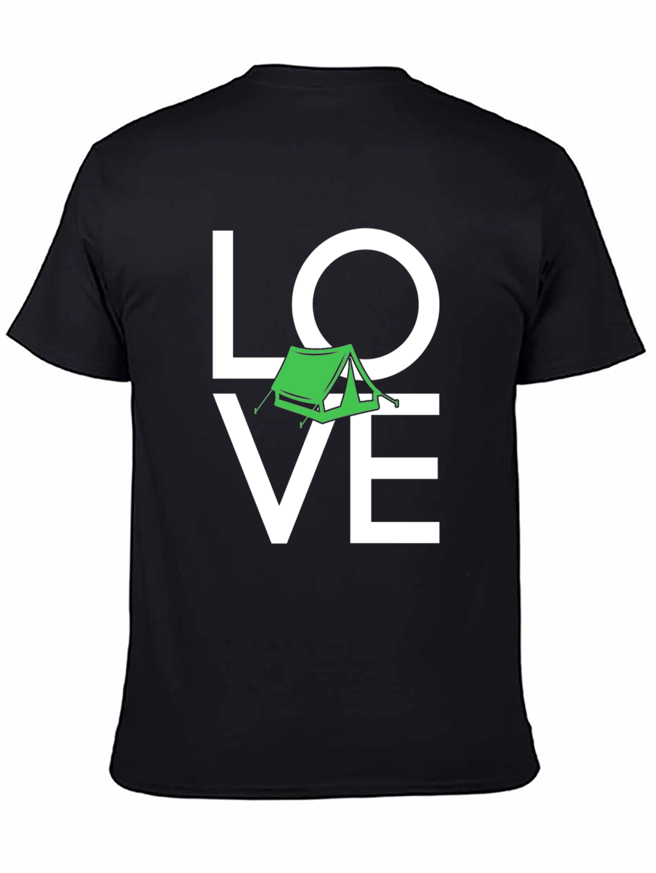 Black Love Camping Black Graphic T-Shirt view 4