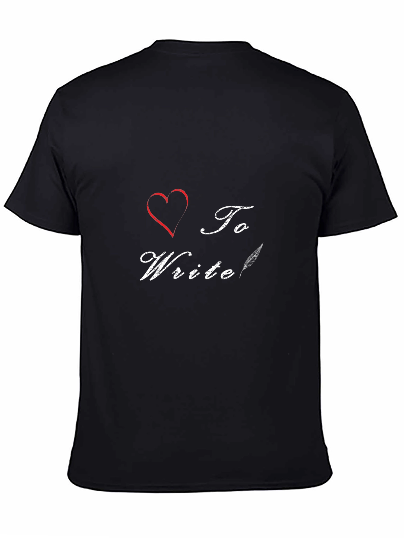Black I Heart To Write T-Shirt - Black view 4