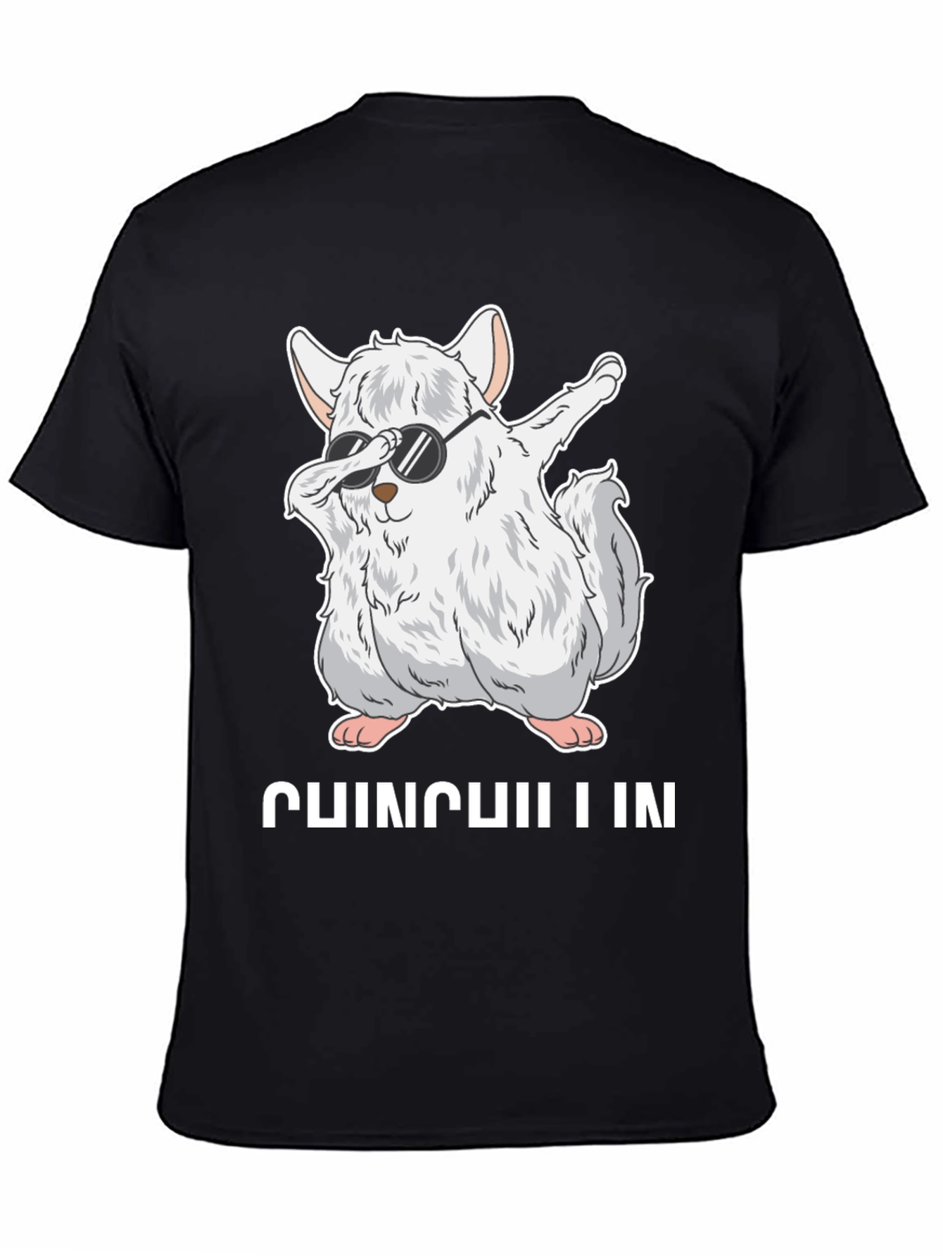 Black Chinchilla Dabbing T-Shirt - Funny Animal Tee view 4