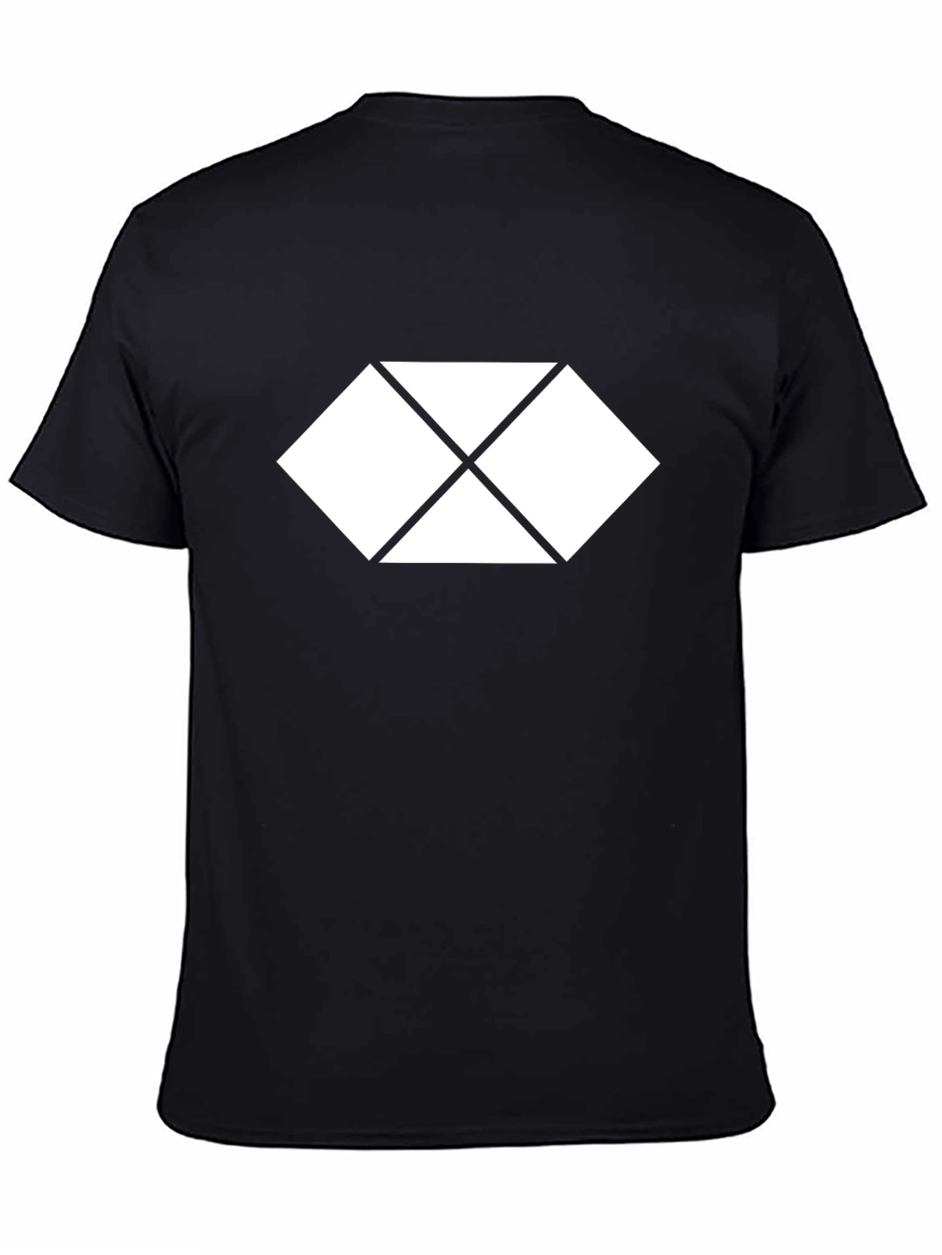 Black Geometric Diamond Graphic Tee - Modern Style view 4