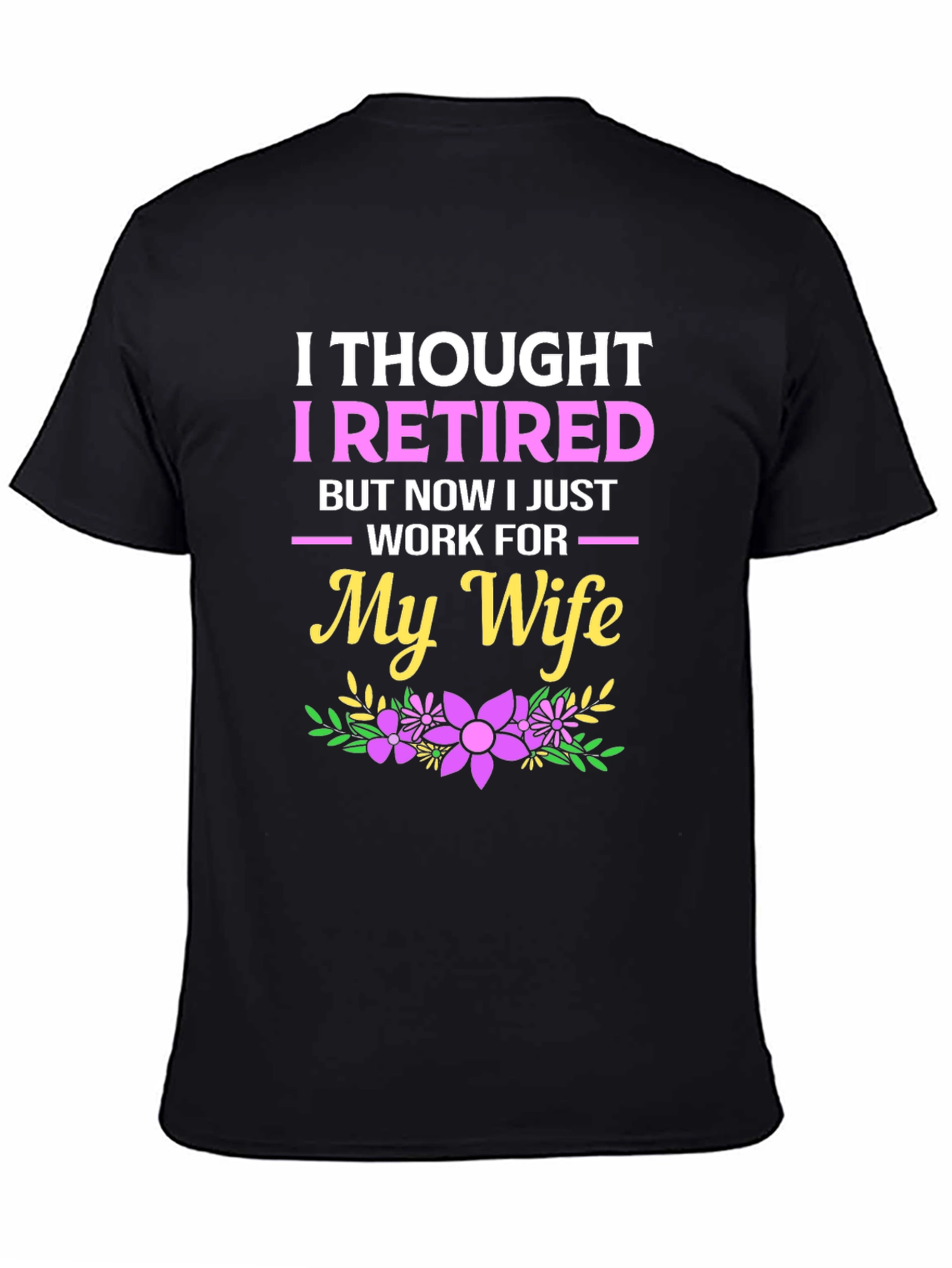 Black Retired Funny Graphic T-Shirt view 4
