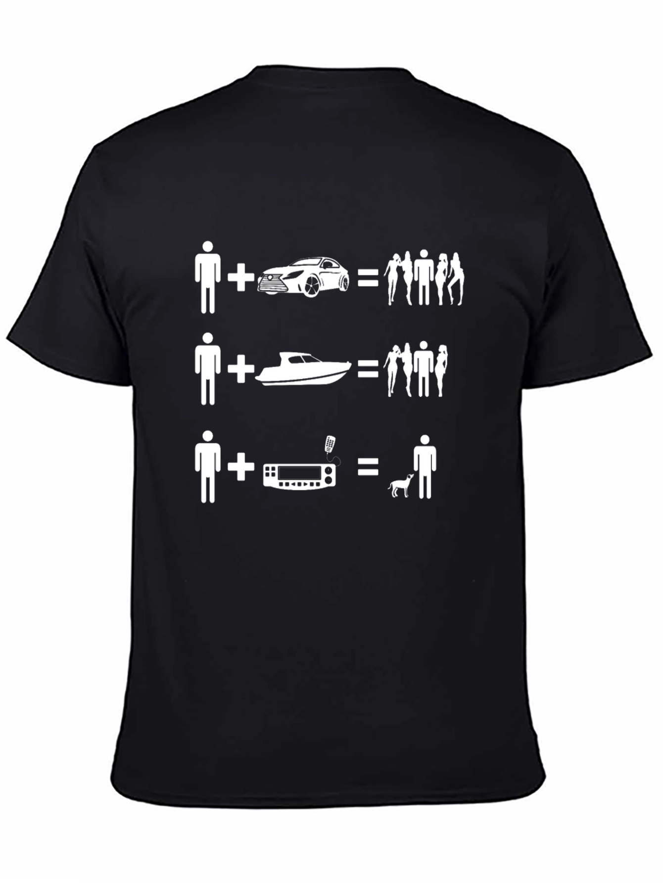 Black Car Boat Ham Radio T-Shirt Humor view 4
