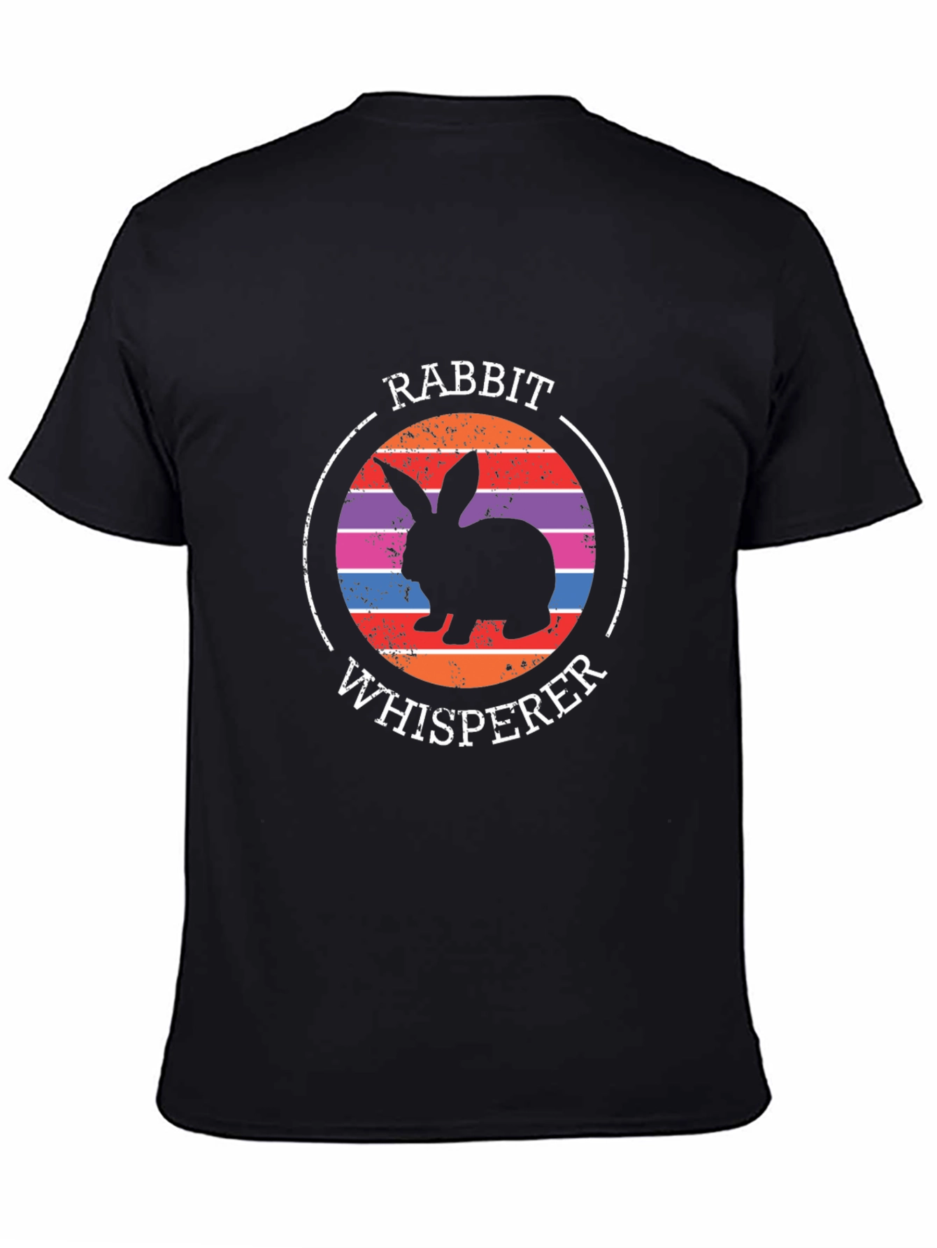 Black Rabbit Whisperer Graphic Tee - Unisex Black T-Shirt view 4