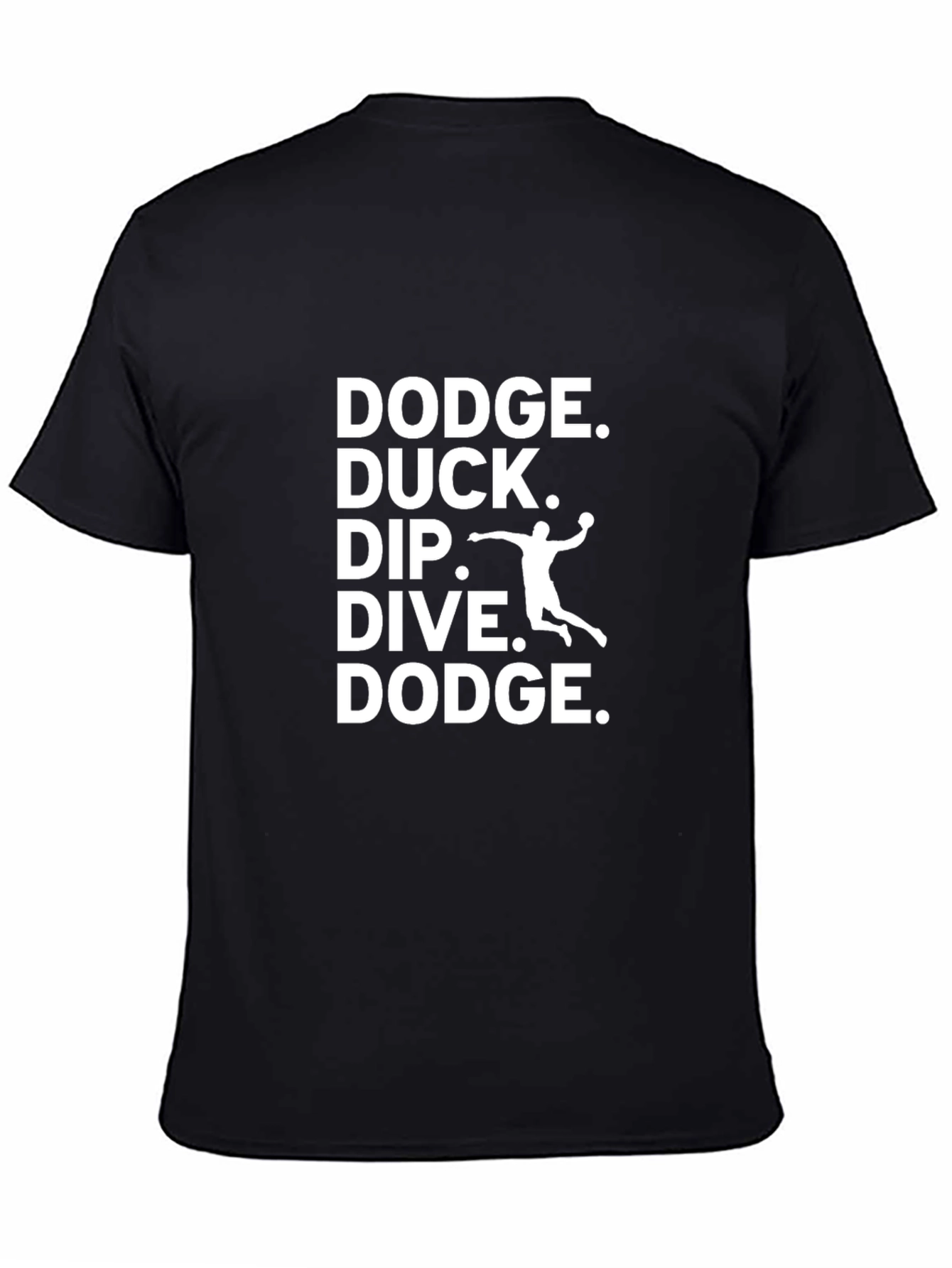 Black Dodgeball T-Shirt - Dodge Duck Dip Dive Dodge Graphic Tee view 4