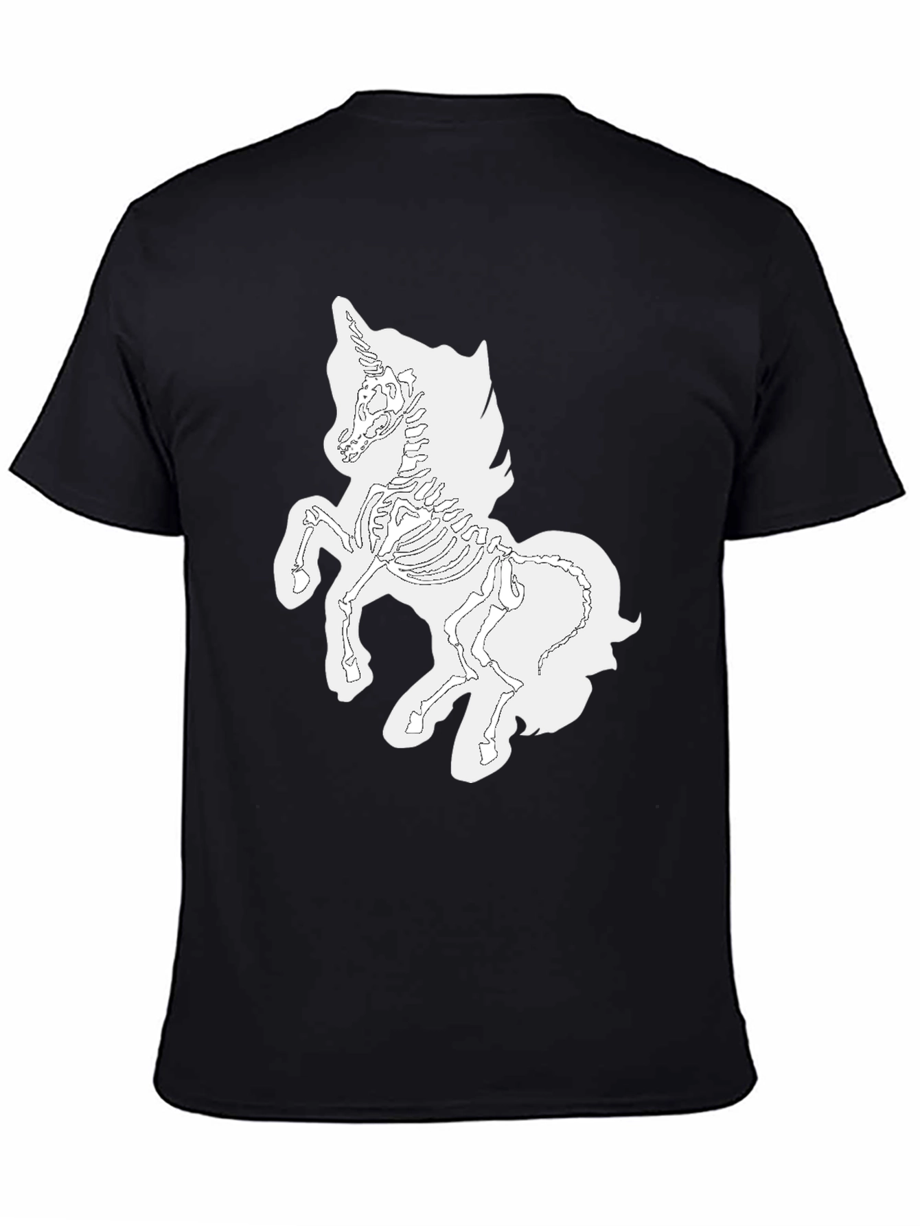Black Unicorn Skeleton Graphic Tee - Black T-Shirt view 4