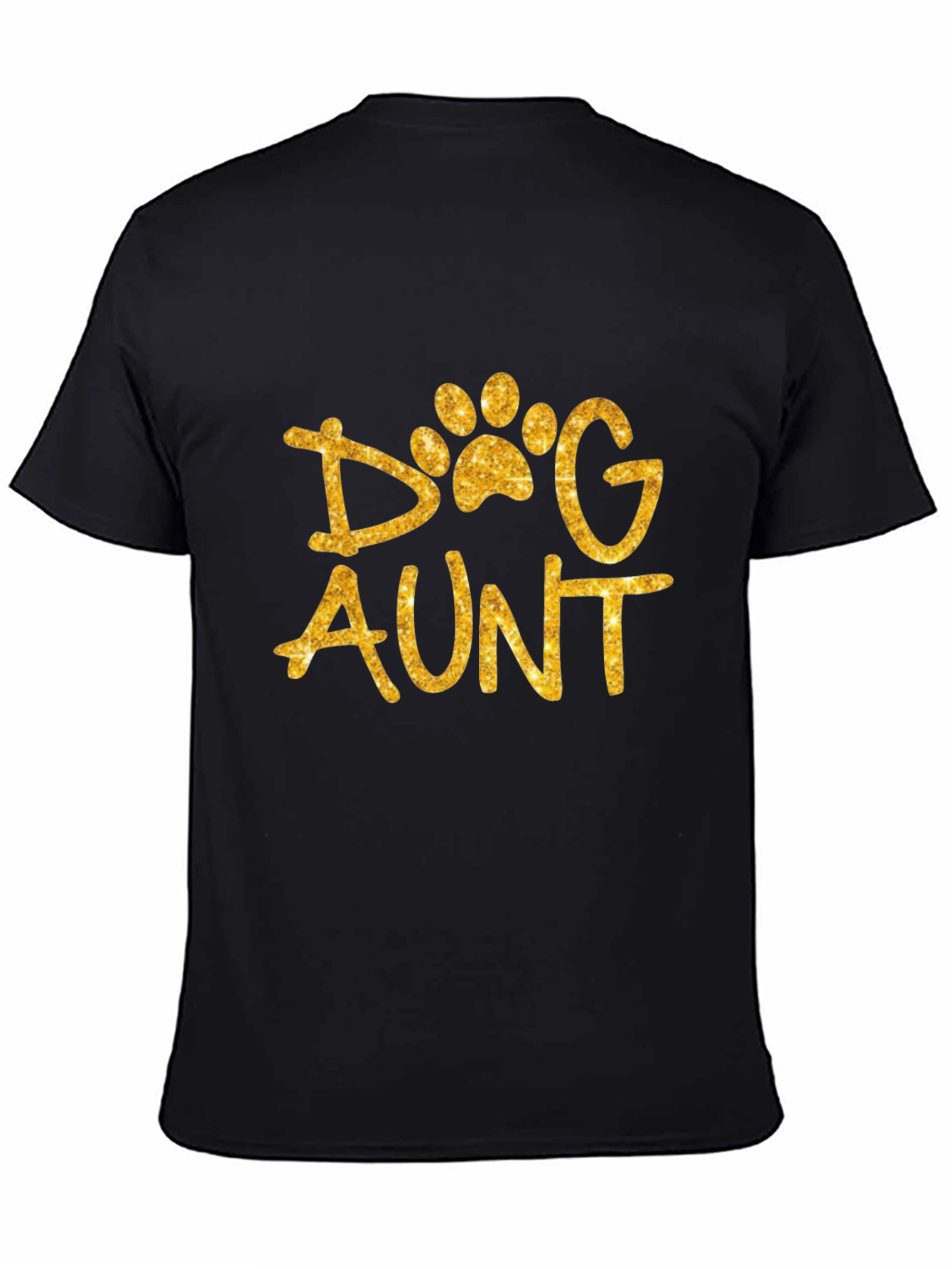 Black Dog Aunt Shirt - Glittery Paw Print Graphic Tee view 4