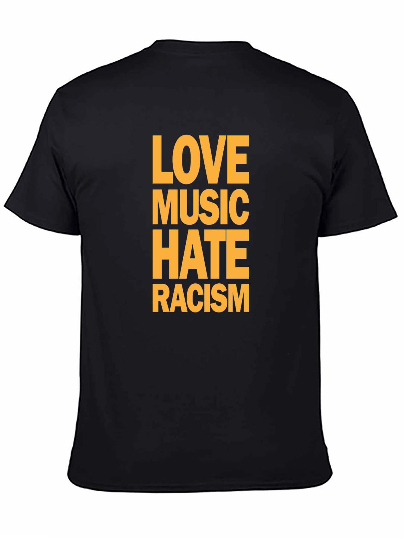 Black Love Music Hate Racism Graphic Tee - Black view 4