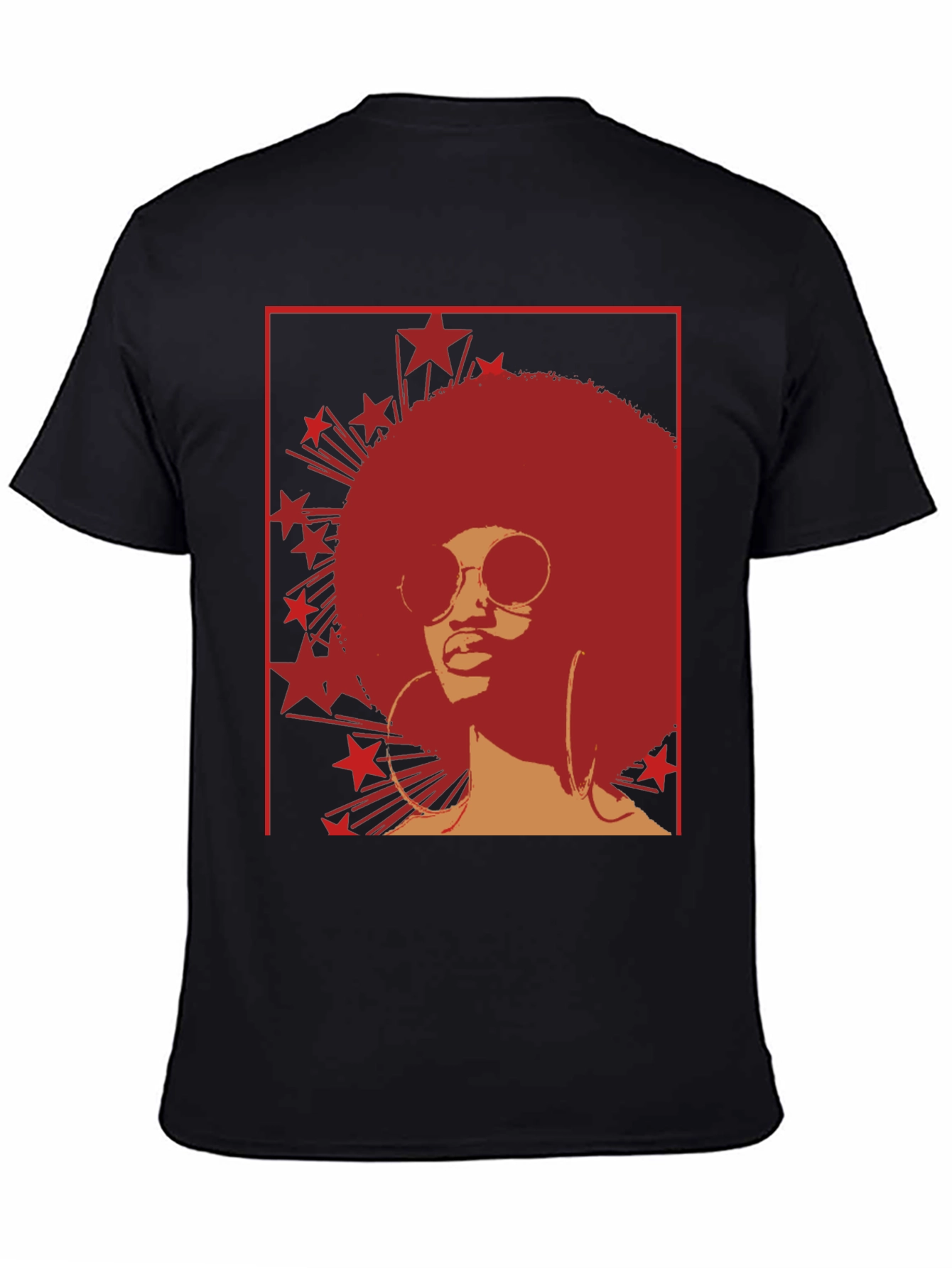 Retro Afro Star Graphic Tee - Cool Vintage Style - 4