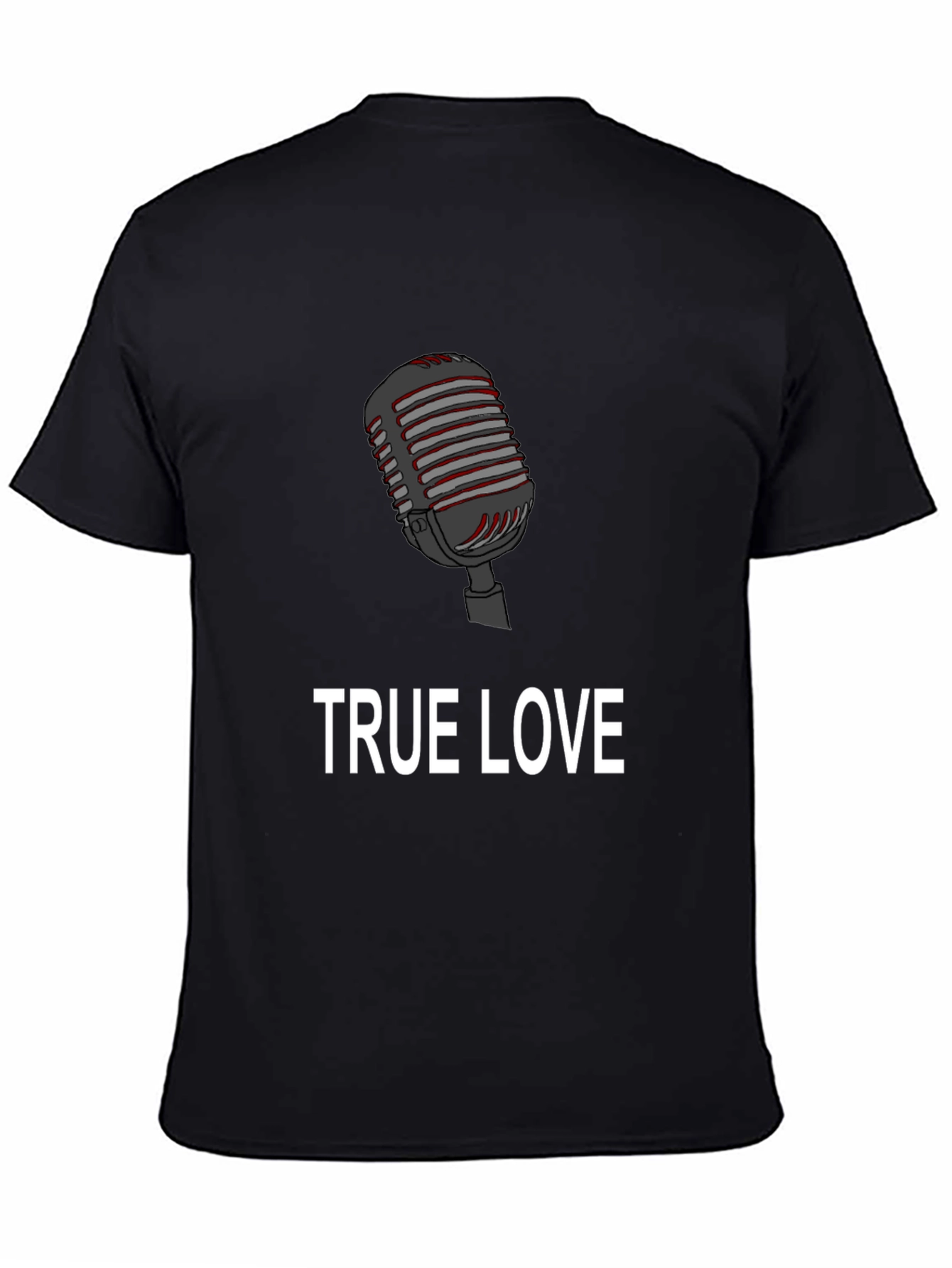 Black True Love Microphone Graphic Tee view 4
