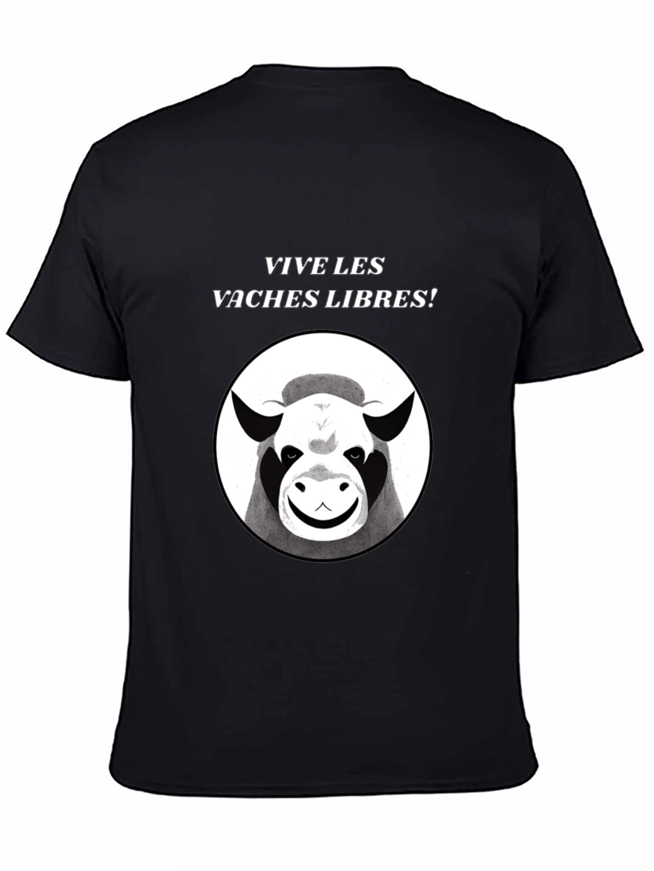 Black Vive Les Vaches Libres! Graphic Tee view 4