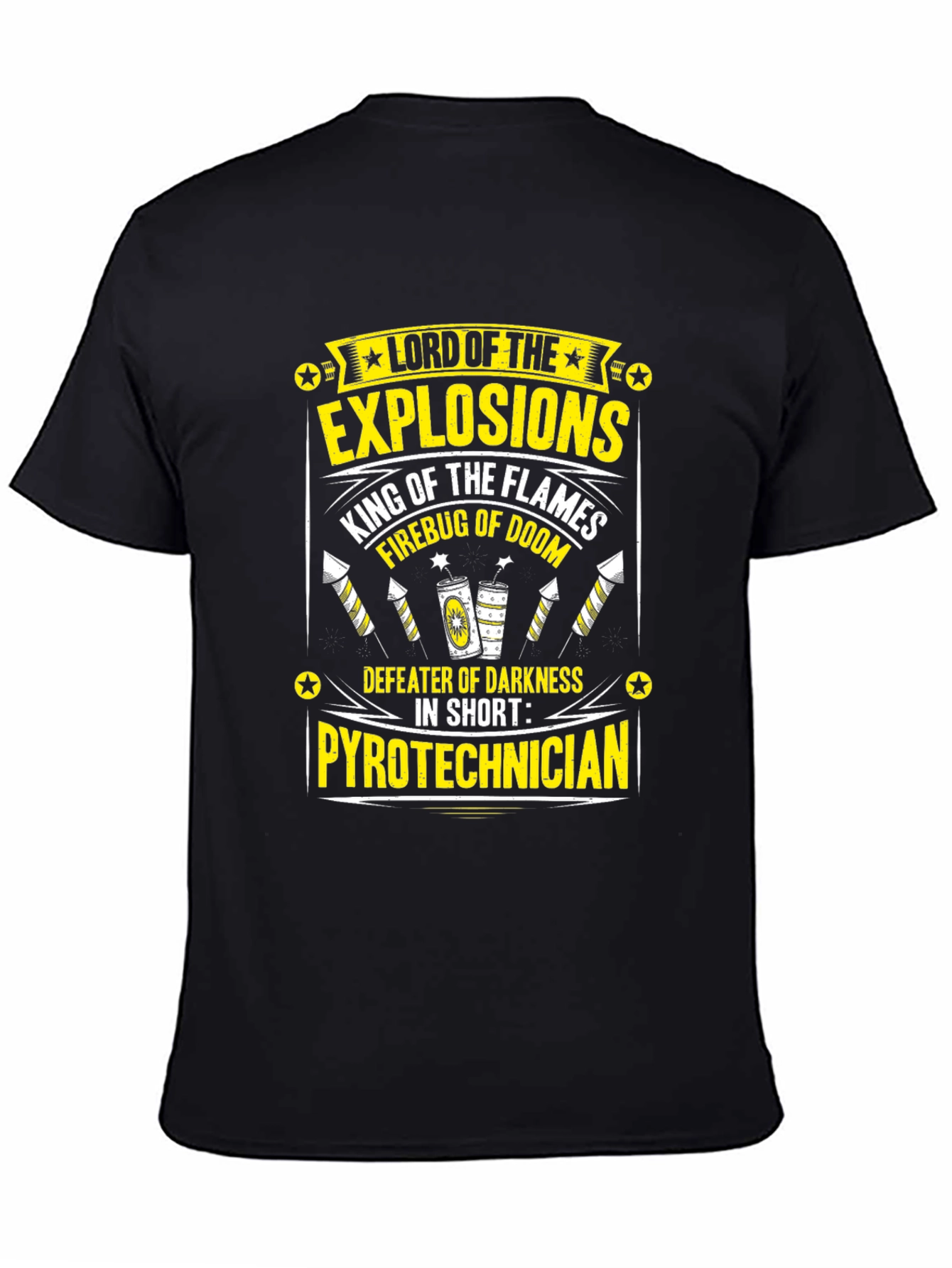 Black Lord of Explosions Pyrotechnician T-Shirt view 4