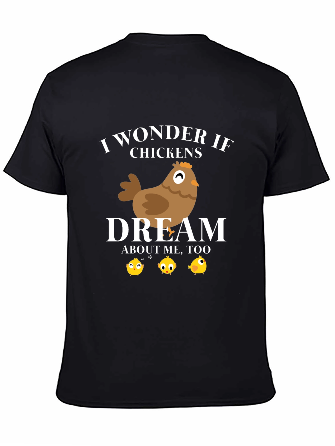 Black Funny Chicken Dream Graphic T-Shirt view 4