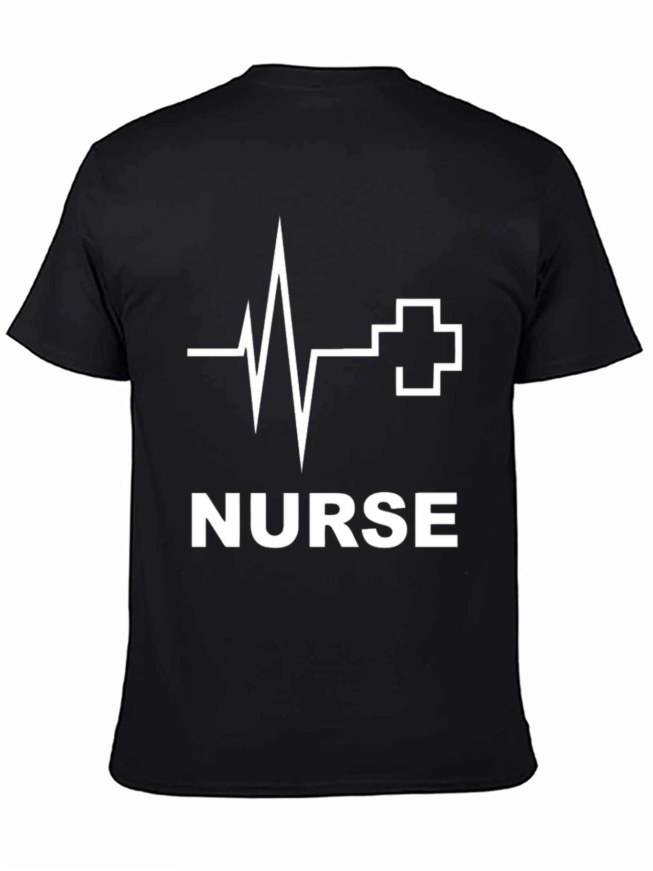 Black Nurse Heartbeat Graphic T-Shirt - Stylish and Comfortable view 4