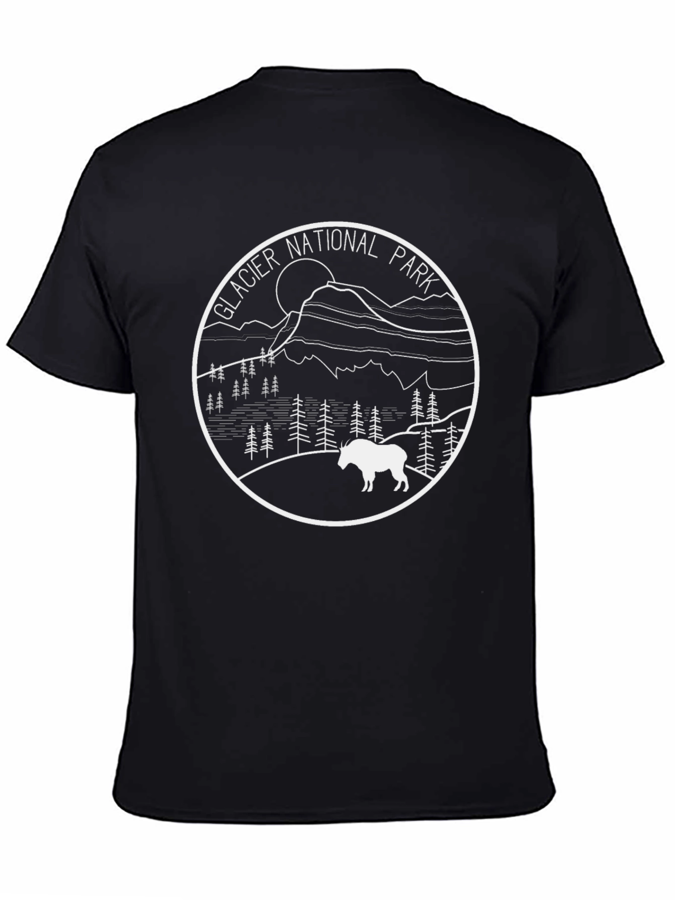 Black Glacier National Park Black T-Shirt view 4