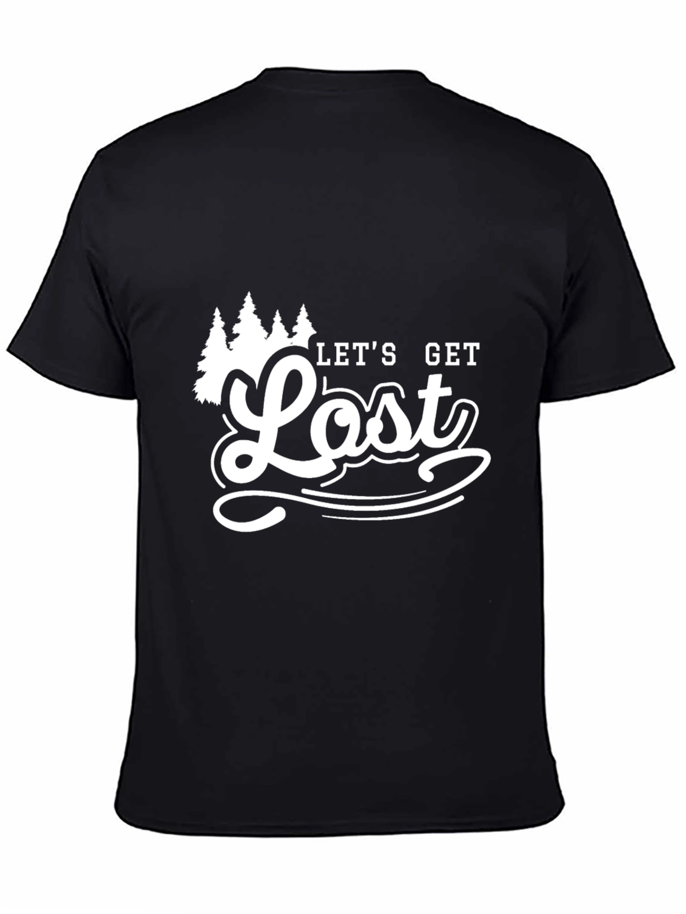Black Let's Get Lost Graphic T-Shirt - Black view 4