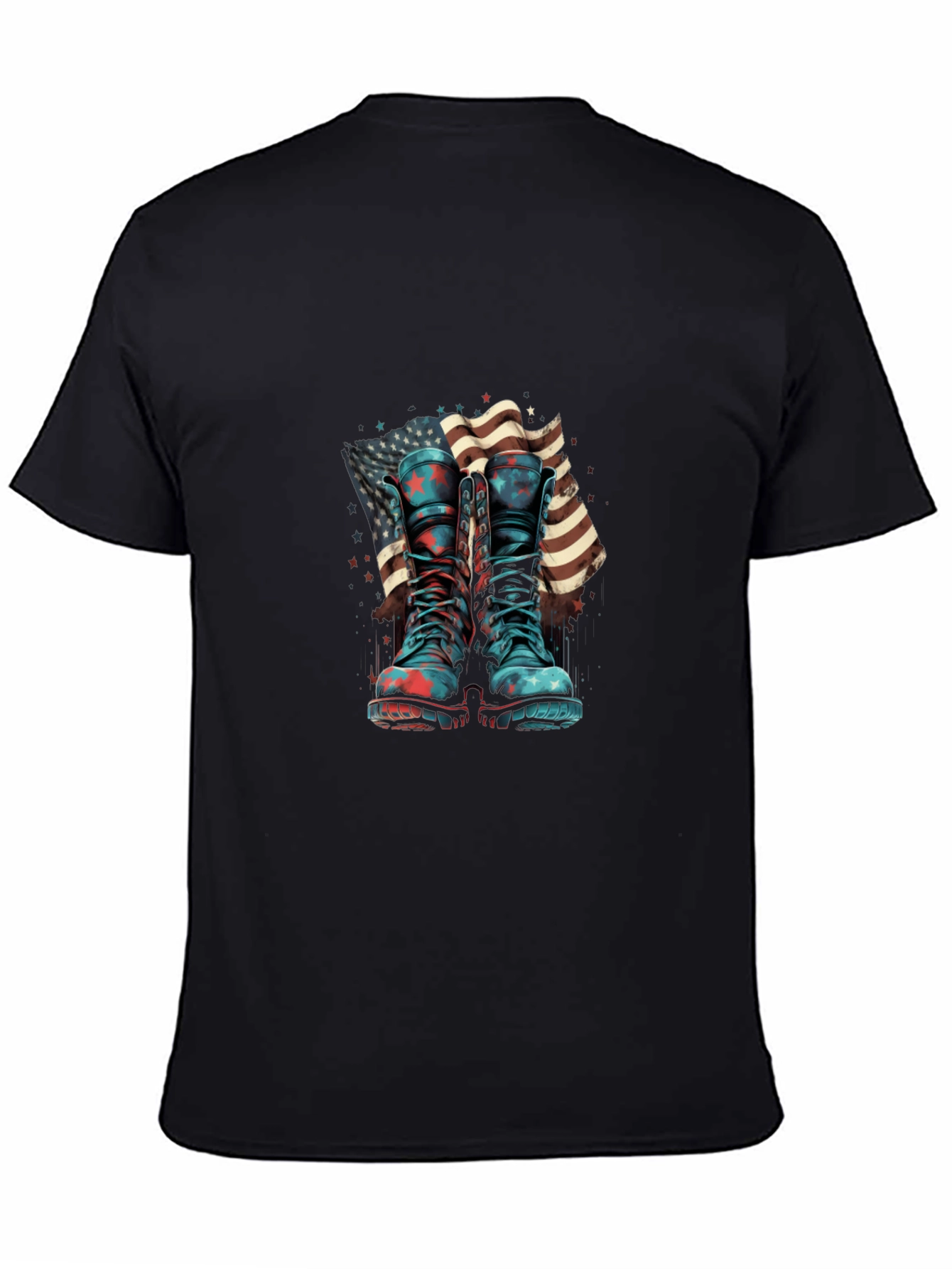 Patriotic Boots & Flag Graphic T-Shirt - 4