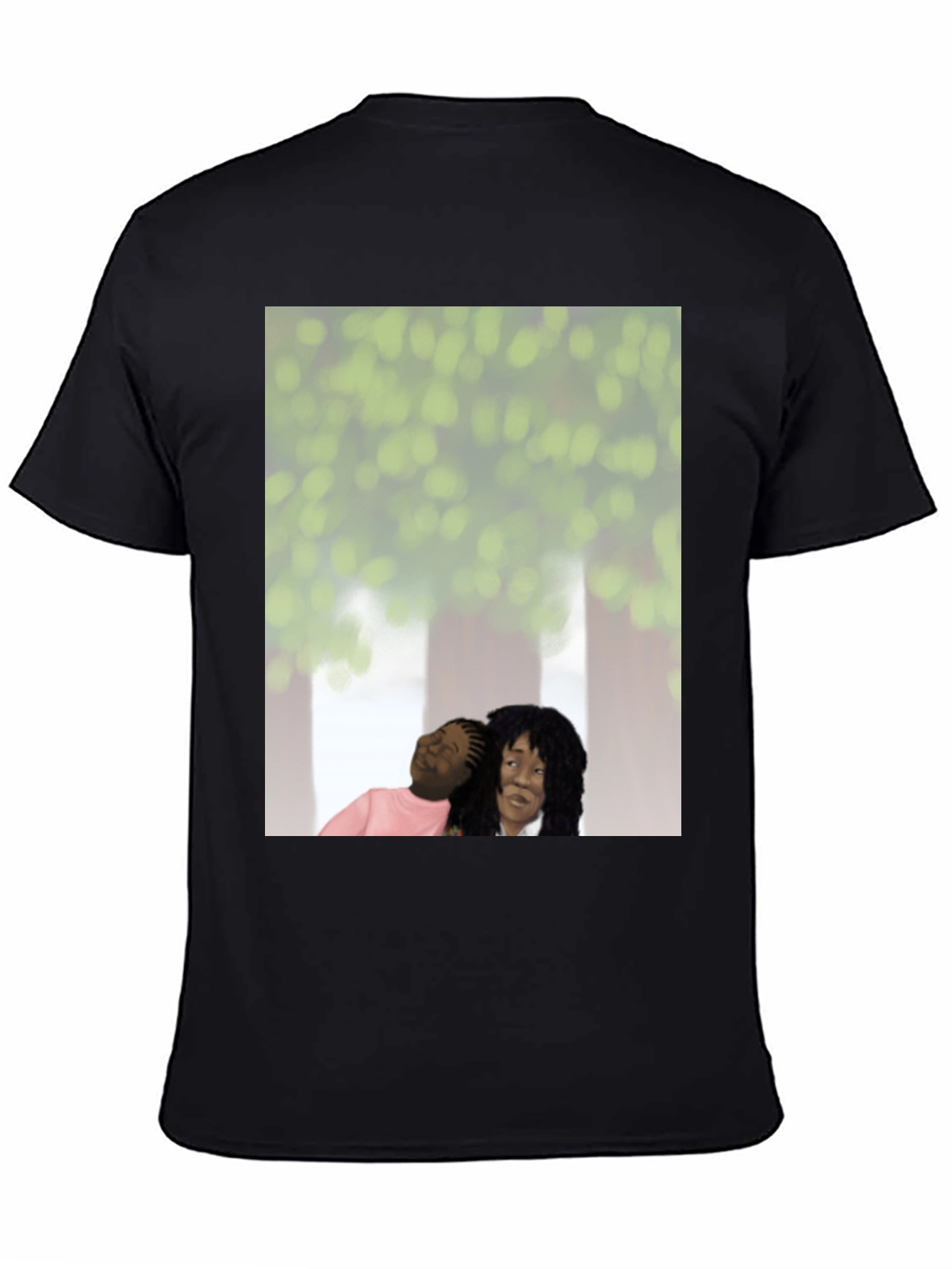 Black Unique Graphic Tee - Embracing Love view 4