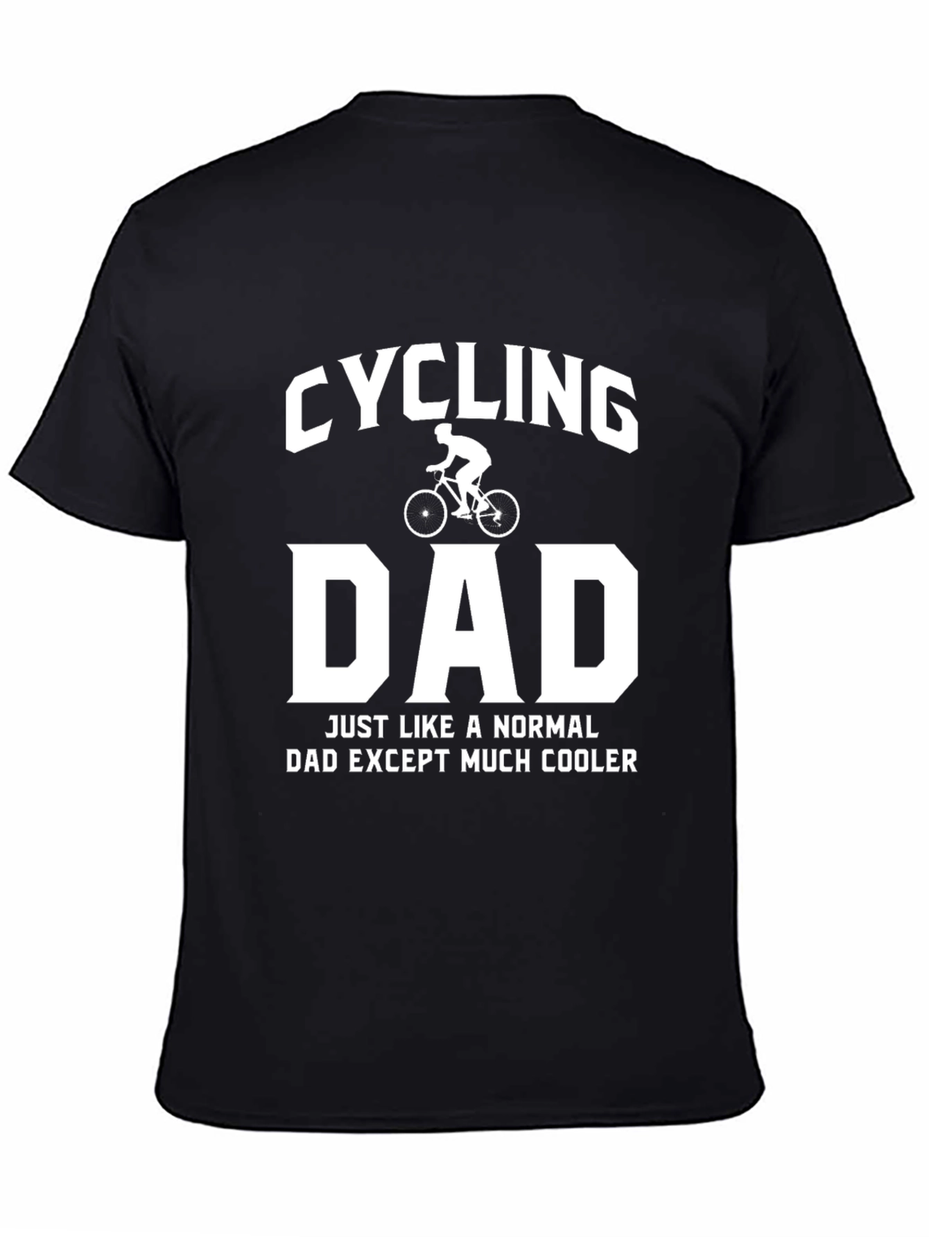 Black Cycling Dad Graphic T-Shirt - Cool Father's Day Gift view 4
