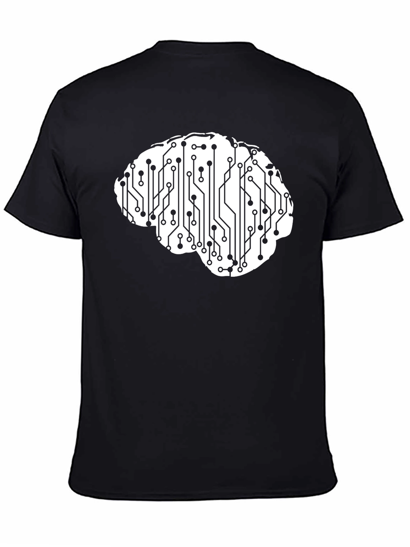 Black Circuit Brain Graphic Tee - Smart & Stylish view 4