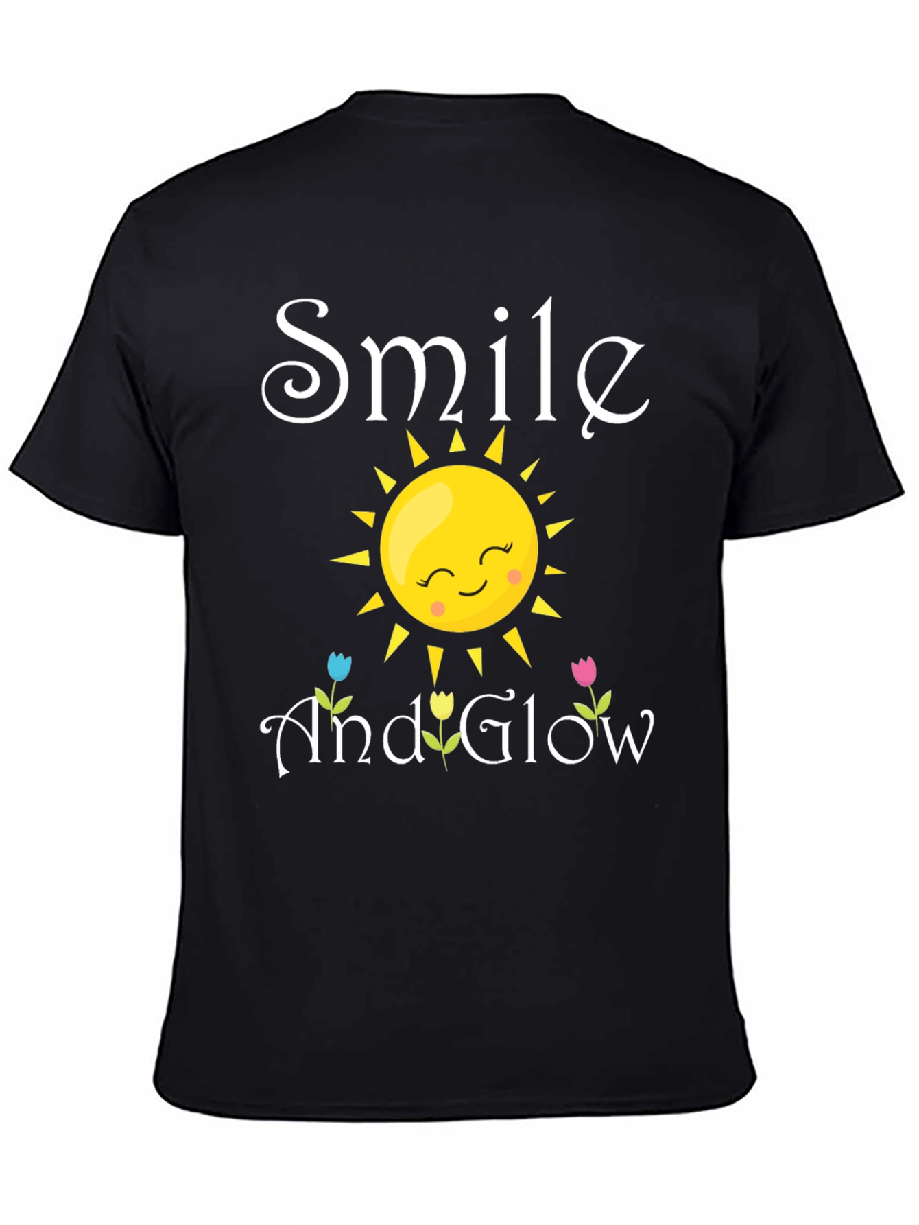 Black Smile and Glow Graphic Tee - Black view 4