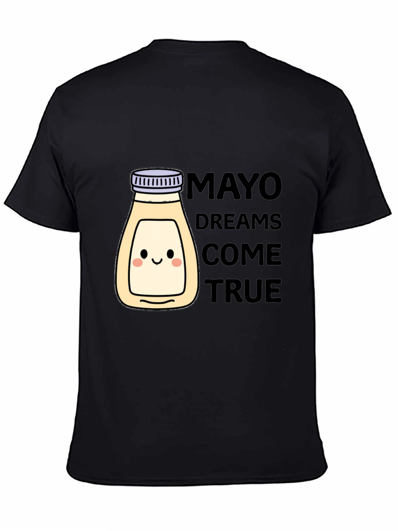 Black Mayonnaise Dreams T-Shirt - Black Crew Neck Graphic Tee view 4