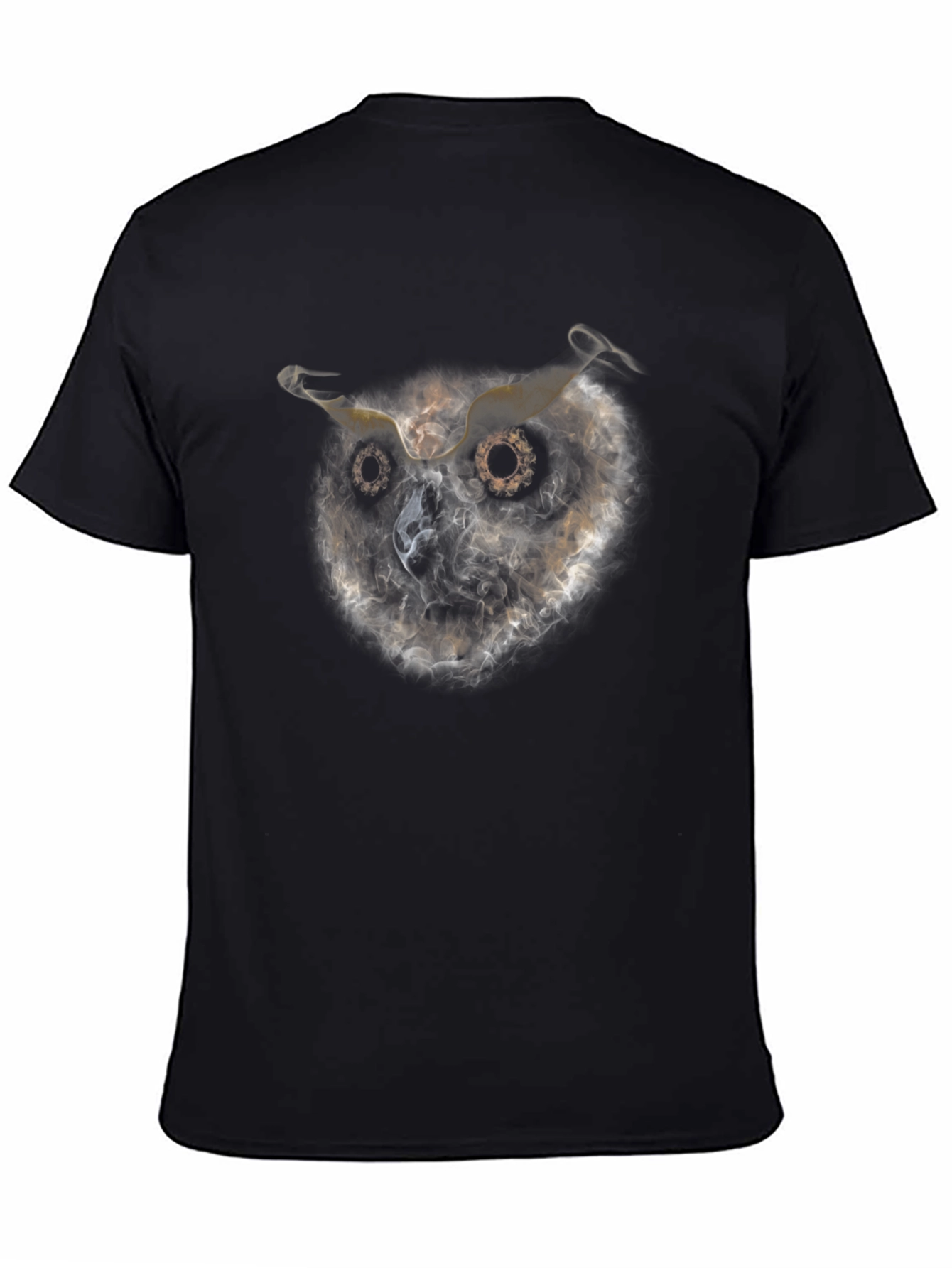 Black Owl Smoke Art Black T-Shirt view 4