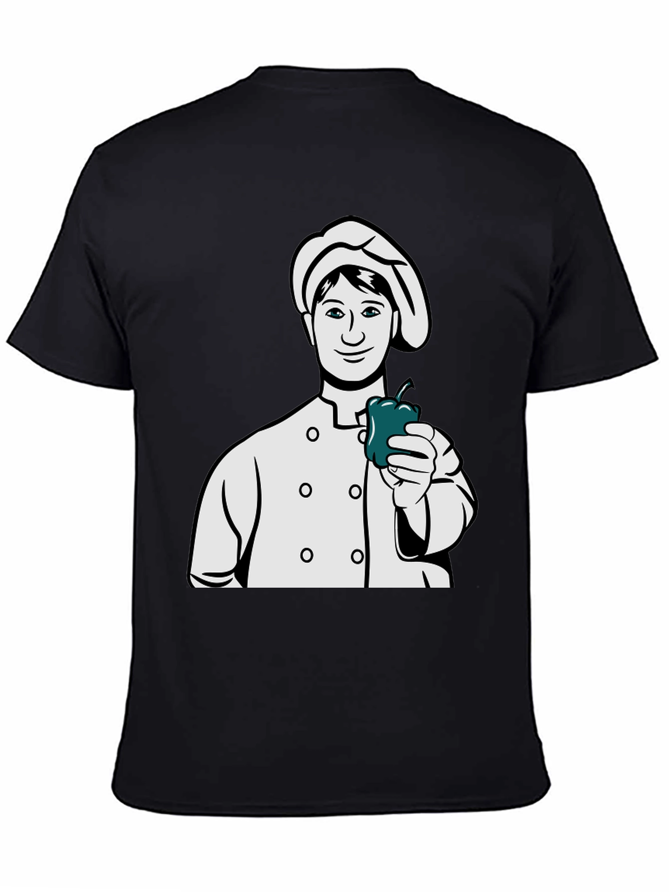 Black Chef Pepper Graphic T-Shirt view 4
