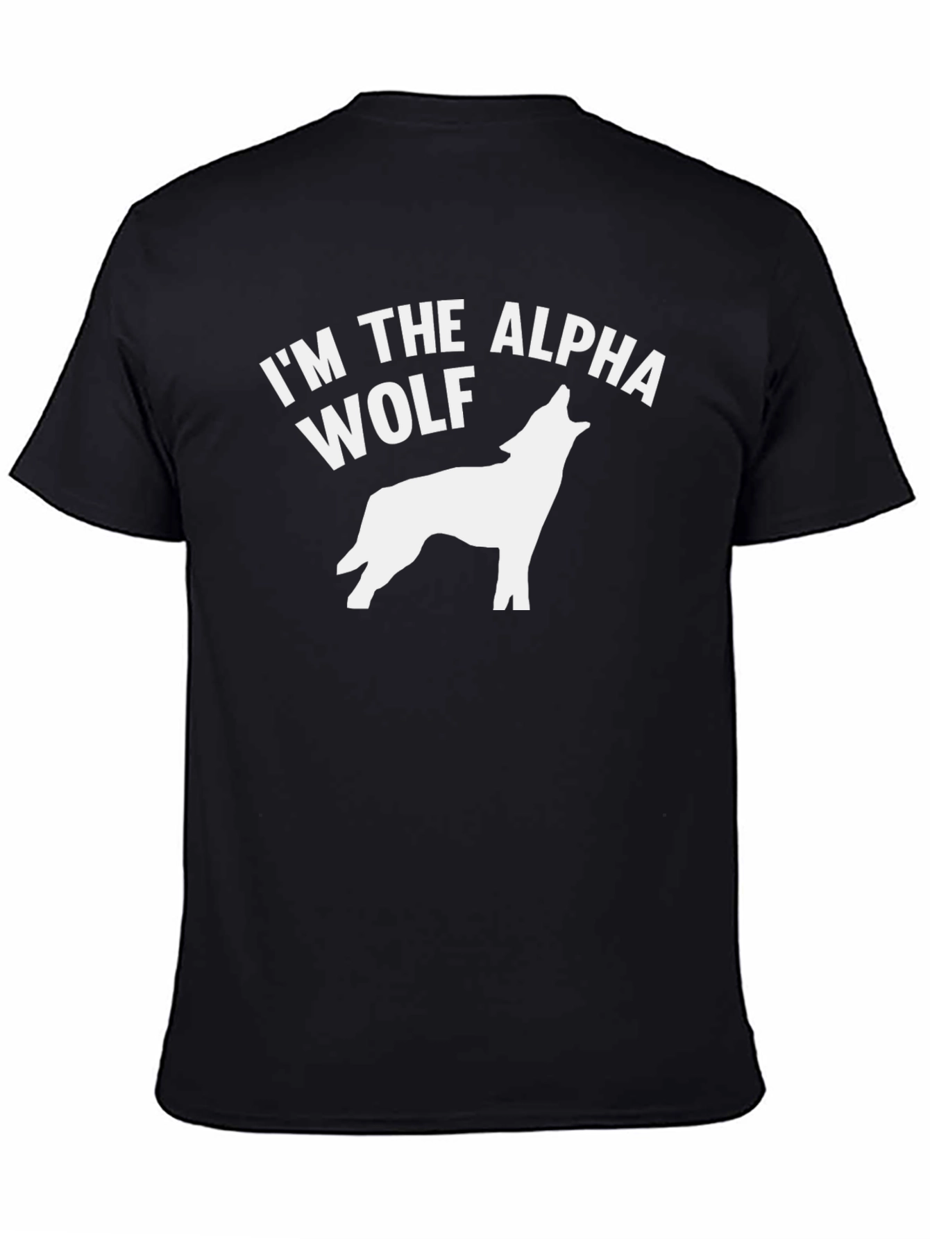 Black Alpha Wolf Graphic Tee - Black Cotton T-Shirt view 4