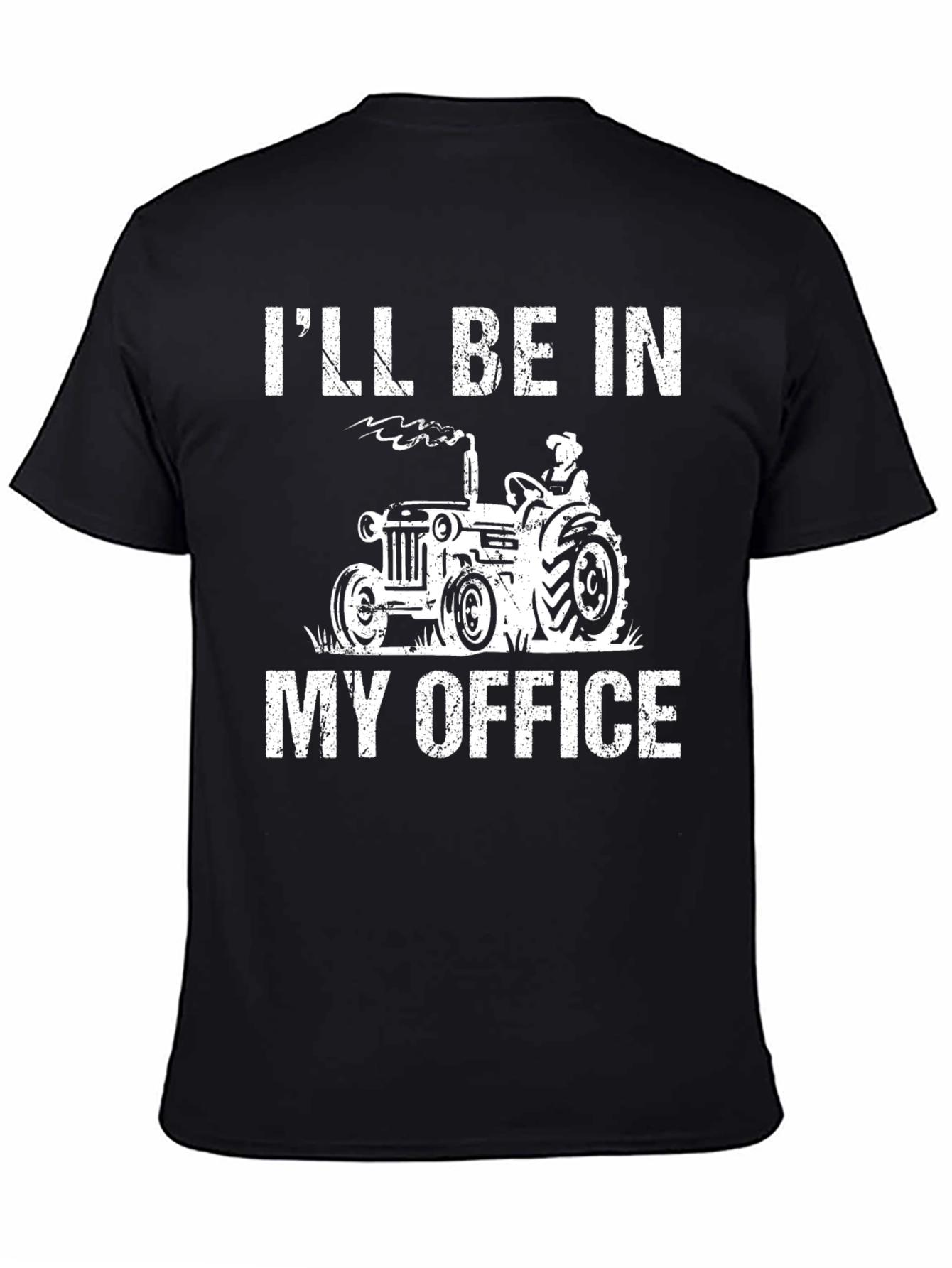 Black I'll Be In My Office Tractor T-Shirt - Funny Farm Tee view 4