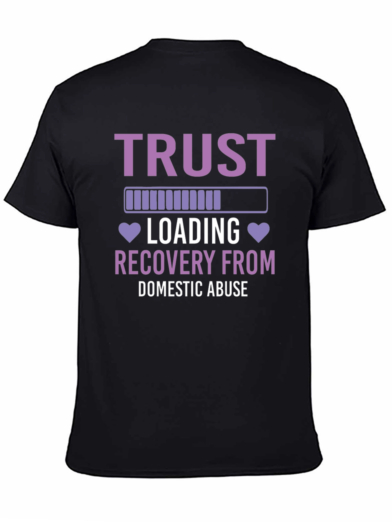 Black Trust Recovery Tee: Domestic Abuse Awareness view 4