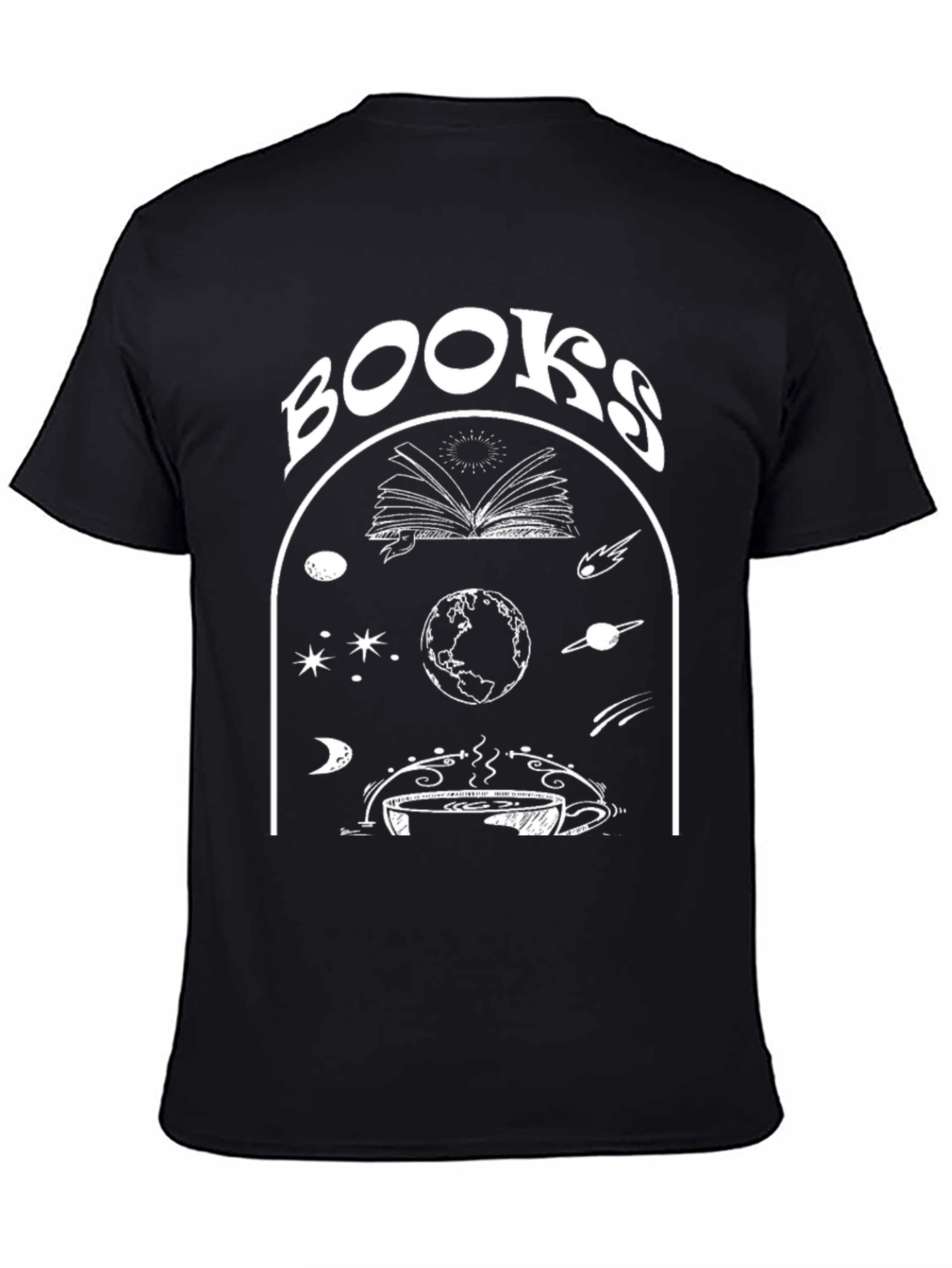 Black Books & Coffee T-Shirt - Cozy Reader Design view 4